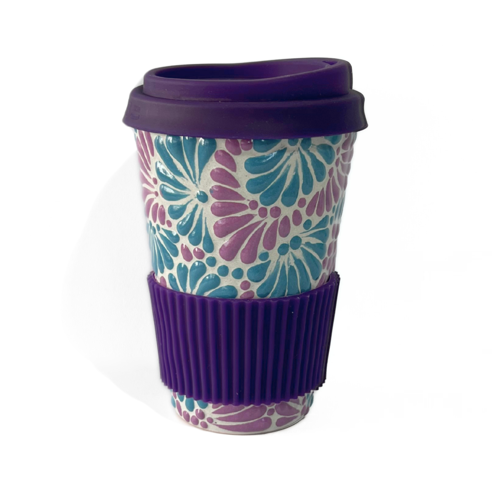 TERMO 15 CM SIN ASA FONDO TRADICIONAL MIK COMBINACION MORADO Y VERDE TURQUESA