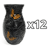 FLORERO BOLICHE 25 CM MIK SUPER BLACK MARIPOSAS
