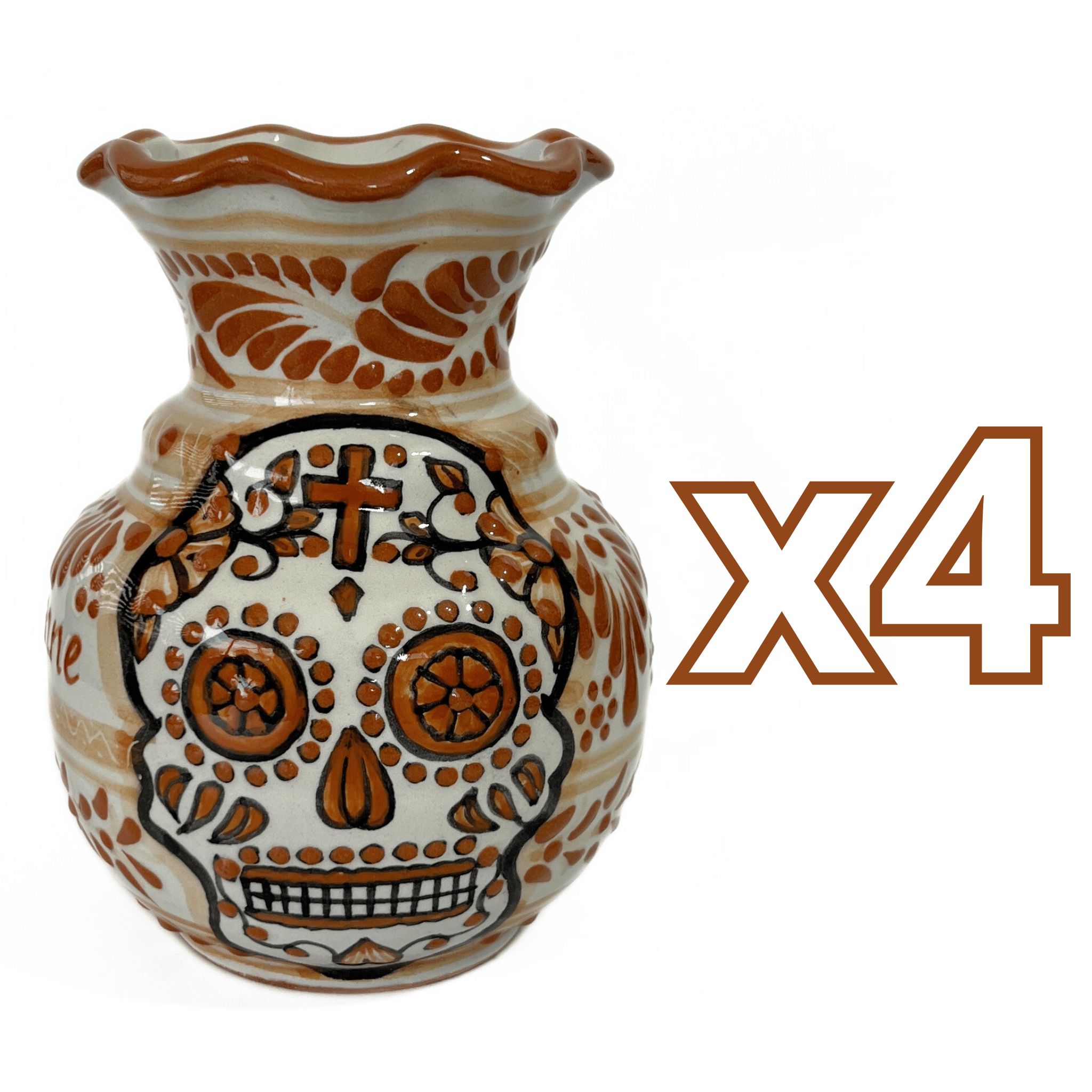 FLORERO ONDAS 15 CM 8 CARACTERES FONDO TRADICIONAL CENEFA TERRACOTA CALAVERA