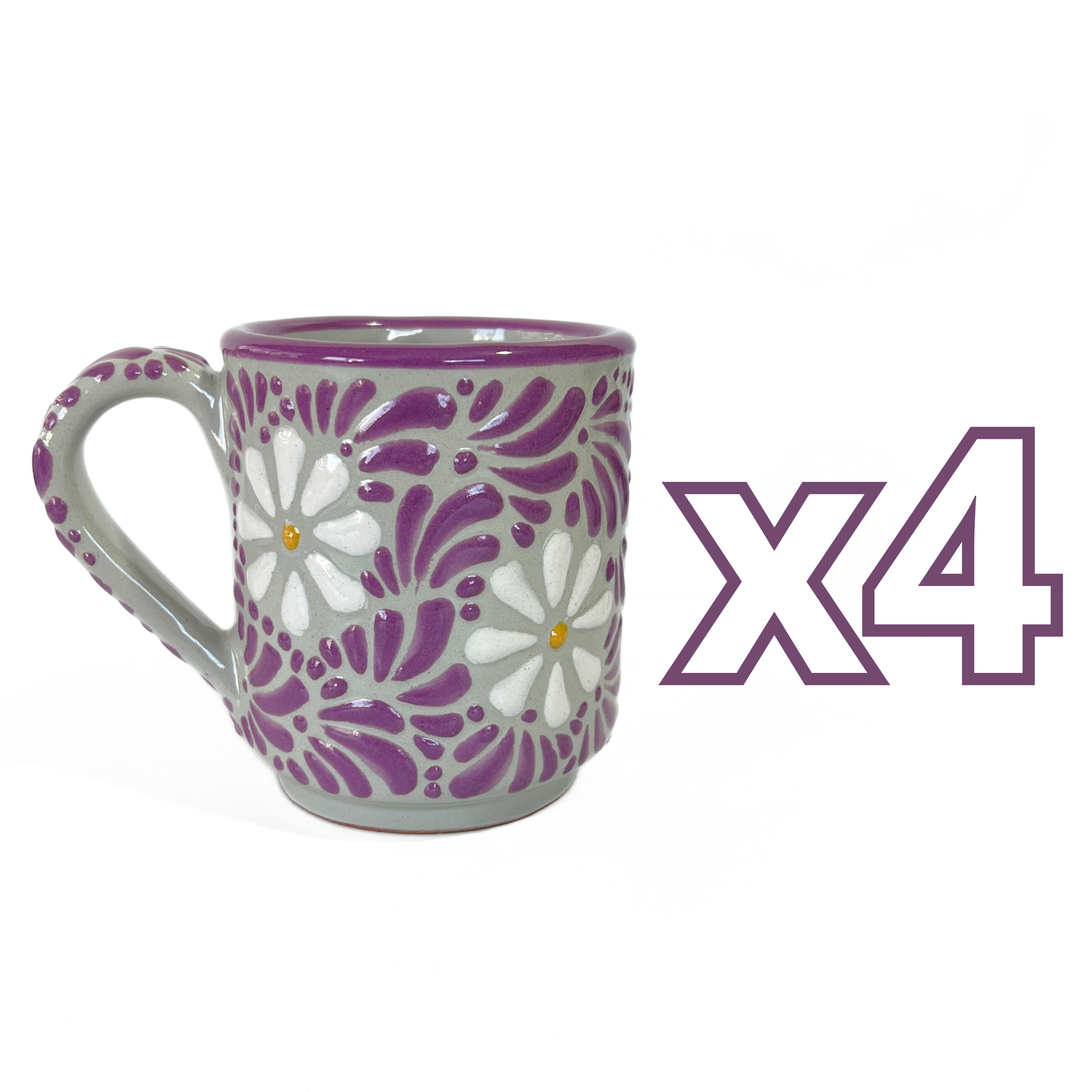 TAZA RECTA ESTANDAR FONDO TRADICIONAL MIK MORADO MARGARITAS
