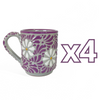 TAZA RECTA ESTANDAR FONDO TRADICIONAL MIK MORADO MARGARITAS