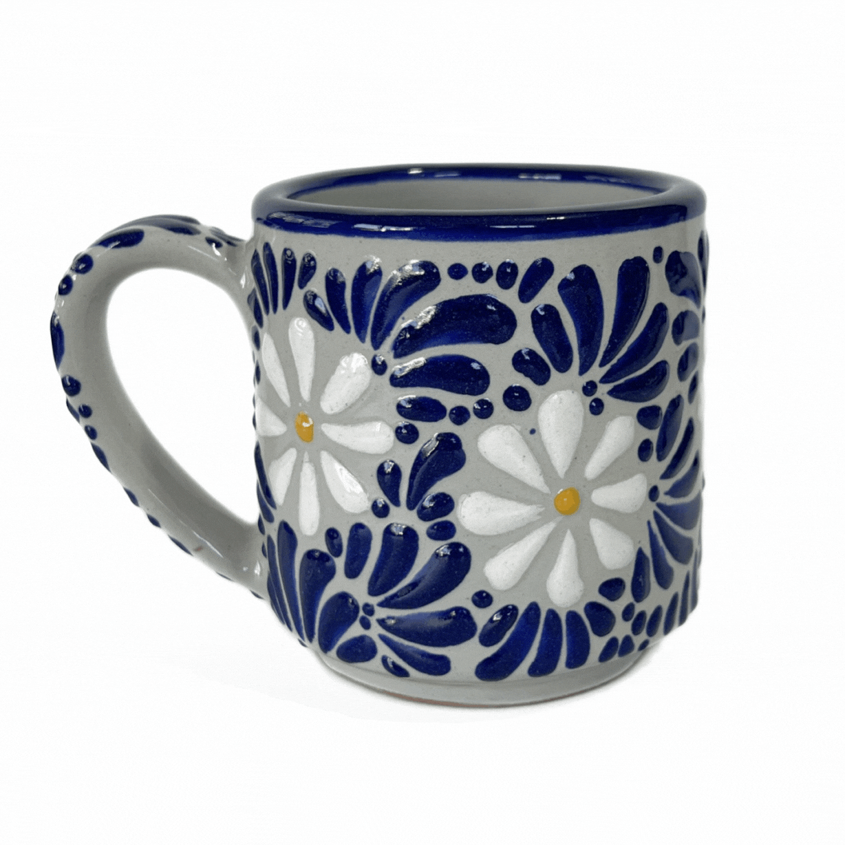 TAZA RECTA ESTANDAR FONDO TRADICIONAL MIK AZUL COBALTO MARGARITAS
