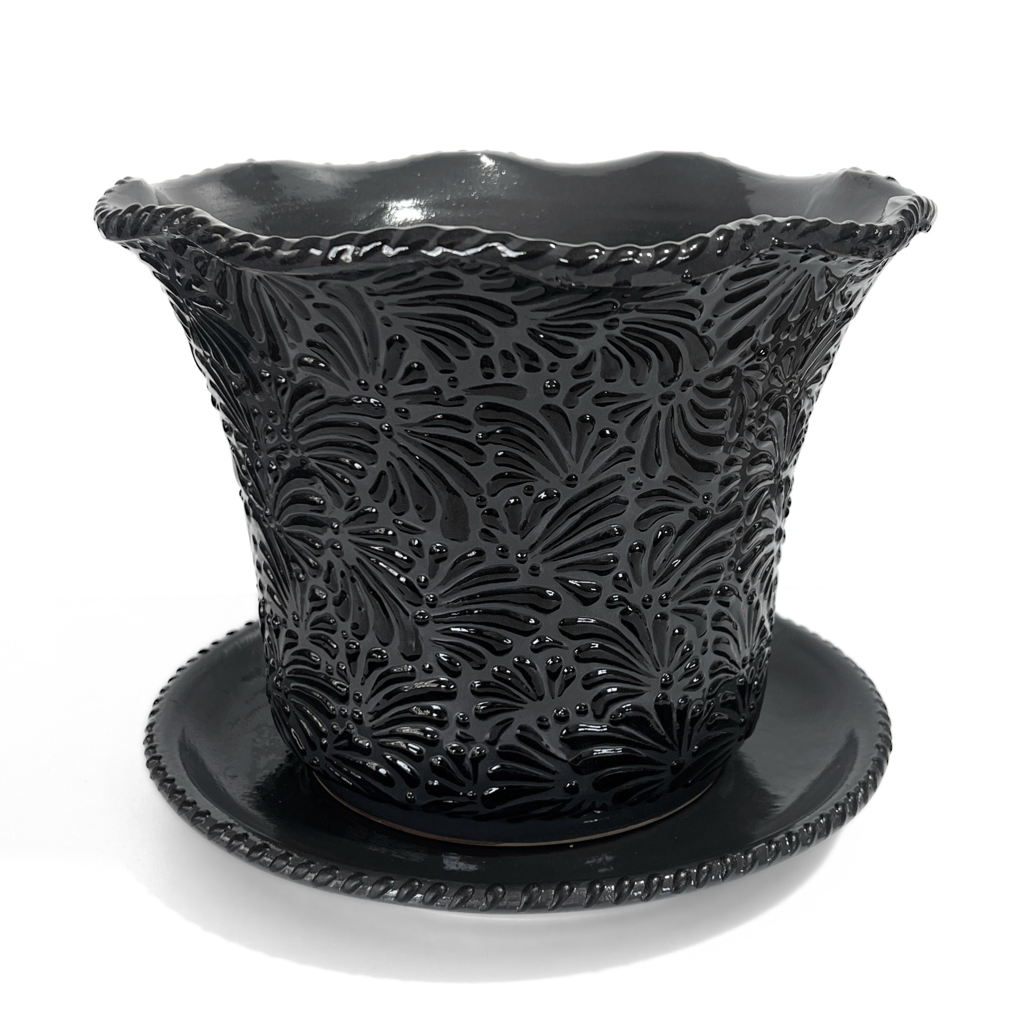 MACETA ONDULADA 20 CM MIK SUPER BLACK