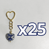 LLAVERO CORAZON CHICO 2.5 CM TRIDIMENSIONAL FONDO TRADICIONAL DECORADO AZUL COBALTO