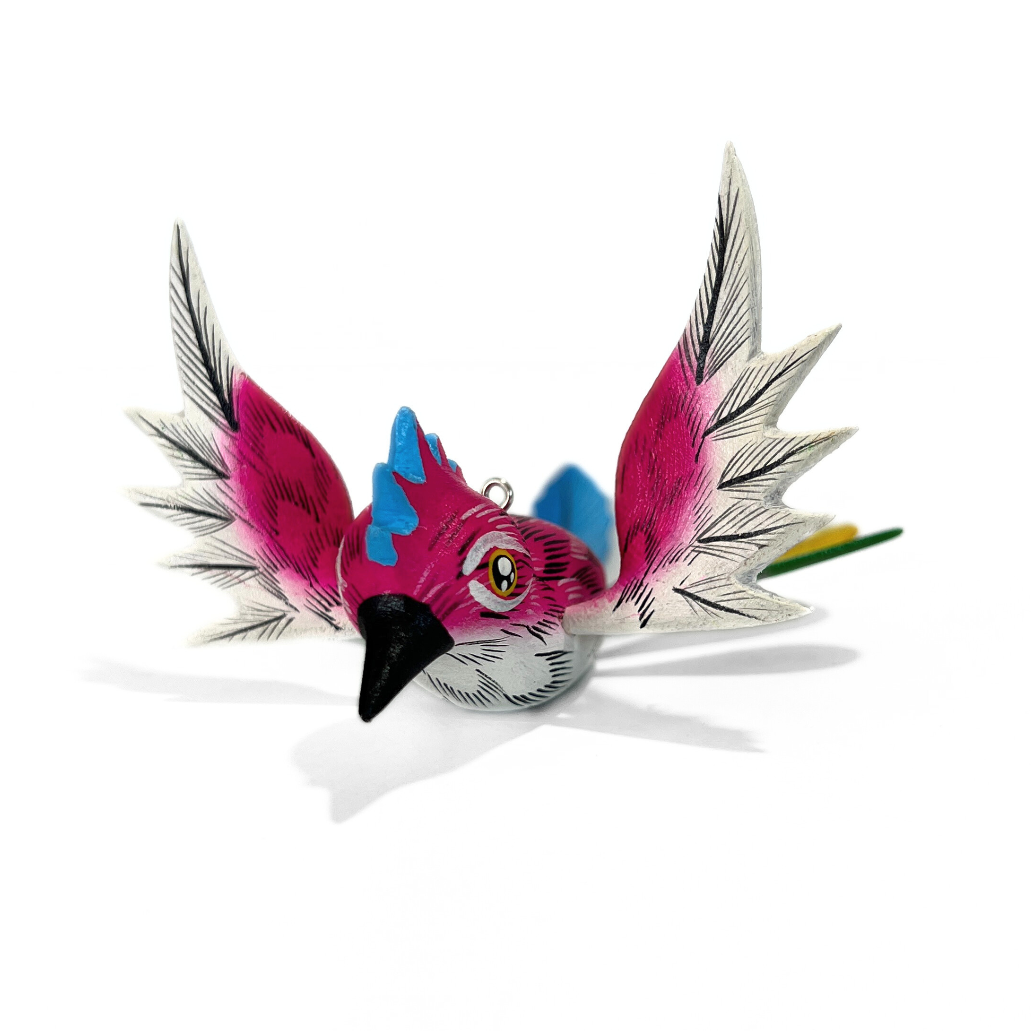 QUETZAL ALEBRIJE CHICO ROSA Y BLANCO MULTICOLOR OAXACA
