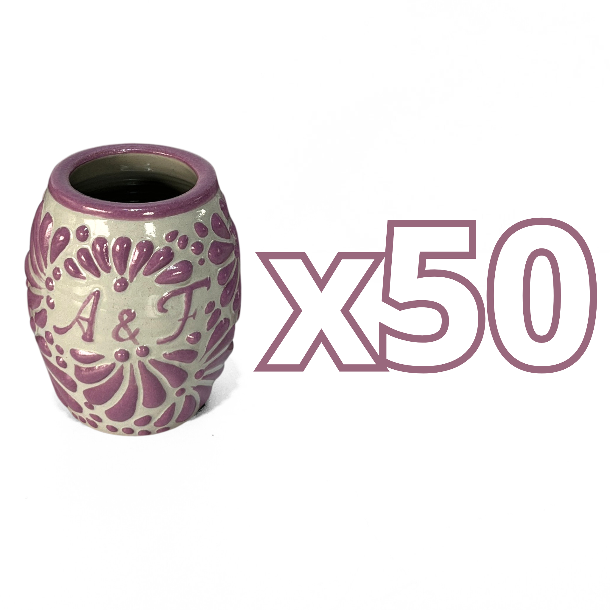 TEQUILERO BARRIL 8 CARACTERES FONDO TRADICIONAL MIK MORADO INICIALES