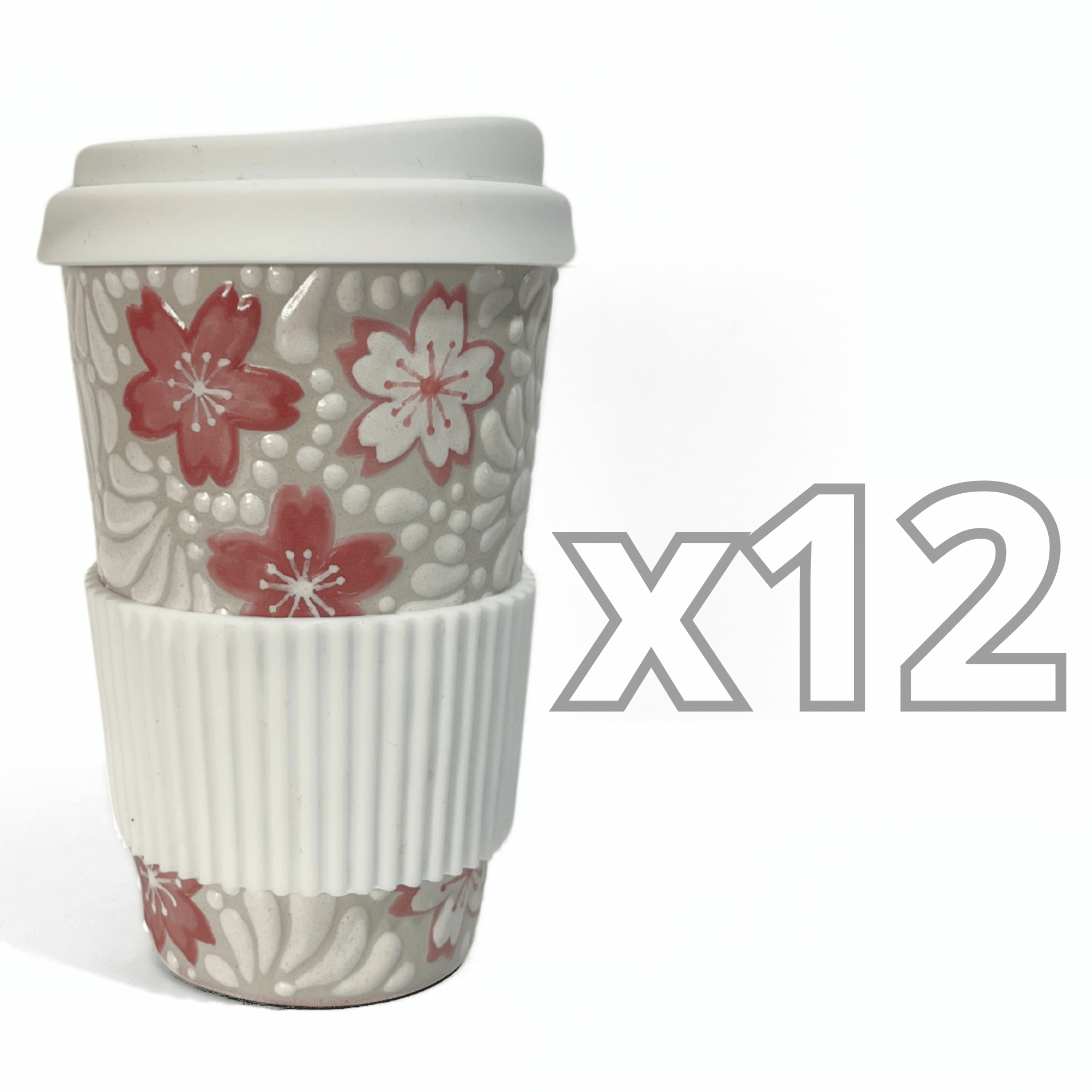 TERMO 15 CM SIN ASA FONDO TRADICIONAL MIK BLANCO TRES FLORES CEREZO