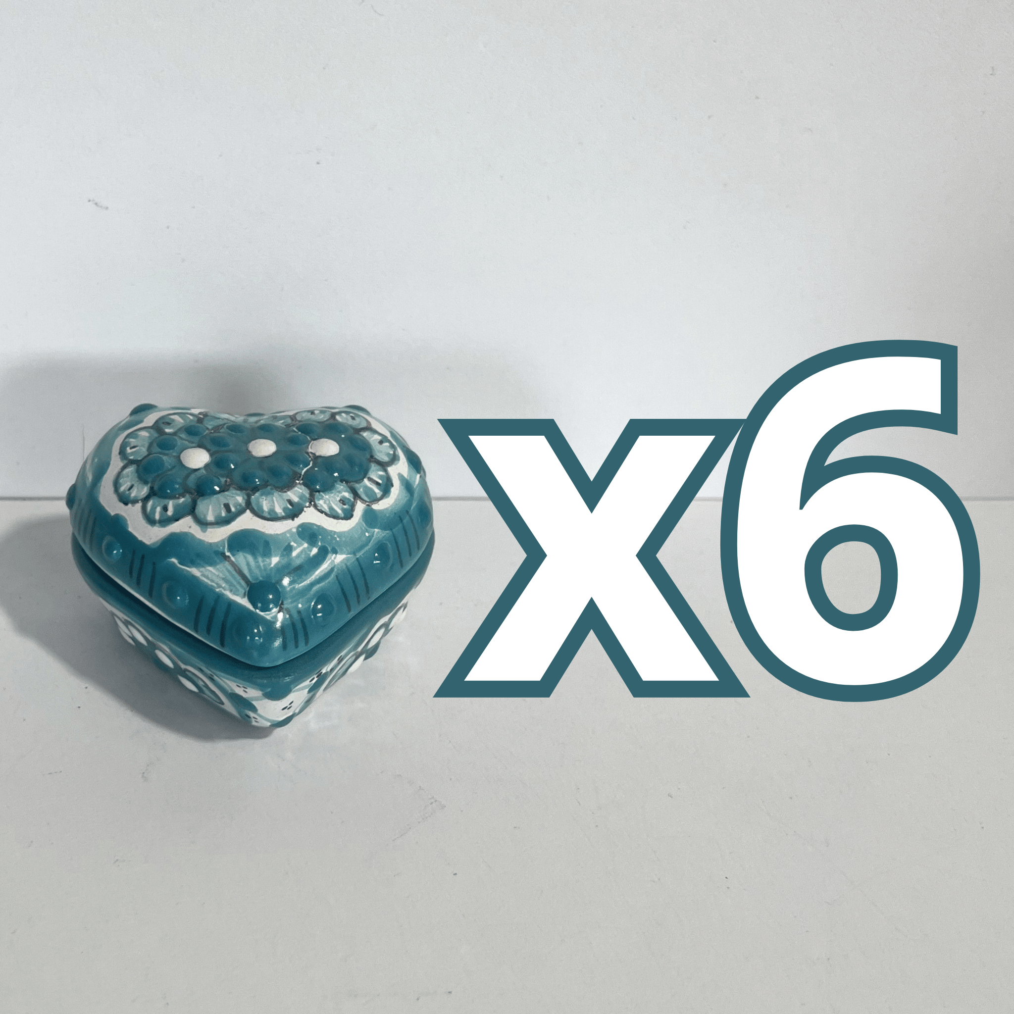PAQUETE ALHAJERO CHICO FORMA DE CORAZON NO PERSONALIZADO FONDO TRADICIONAL MIK VERDE TURQUESA