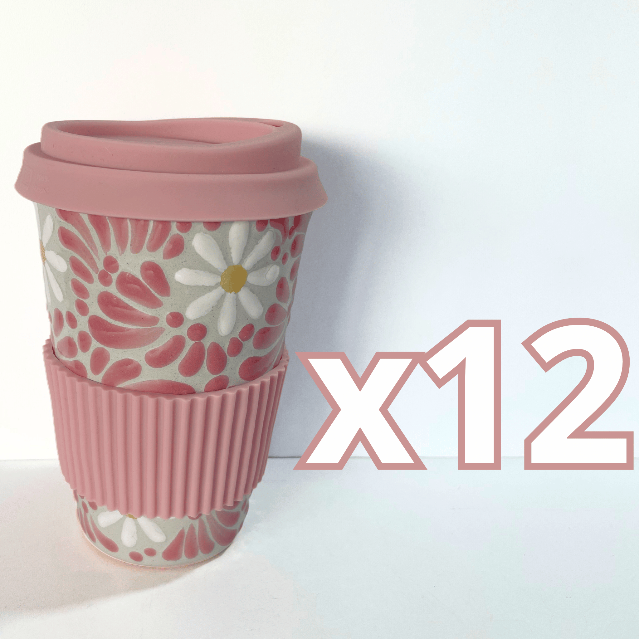 TERMO 15 CM SIN ASA FONDO TRADICIONAL MIK ROSA MARGARITAS