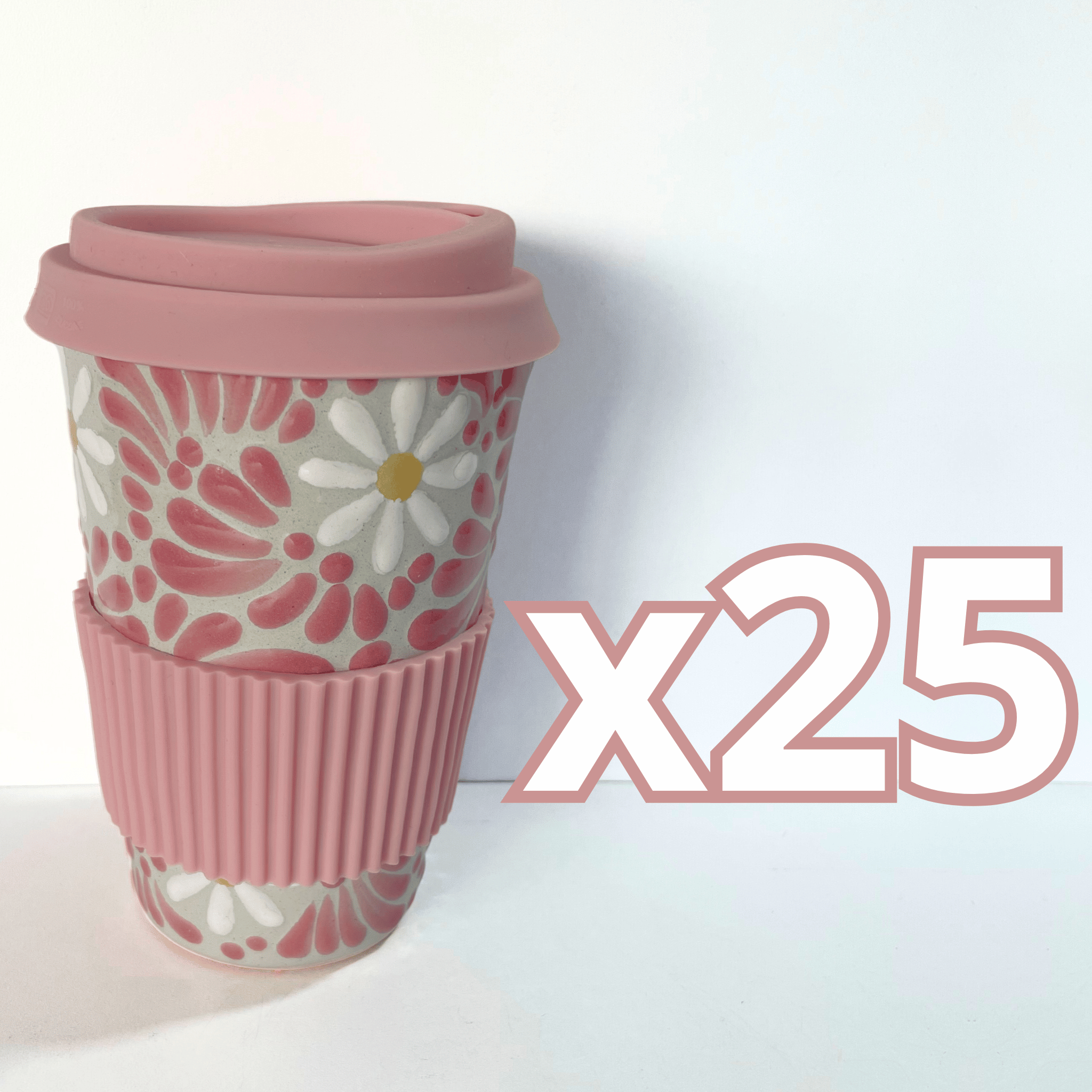 TERMO 15 CM SIN ASA FONDO TRADICIONAL MIK ROSA MARGARITAS