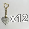 LLAVERO CORAZON INFLADO FONDO TRADICIONAL DECORADO BLANCO