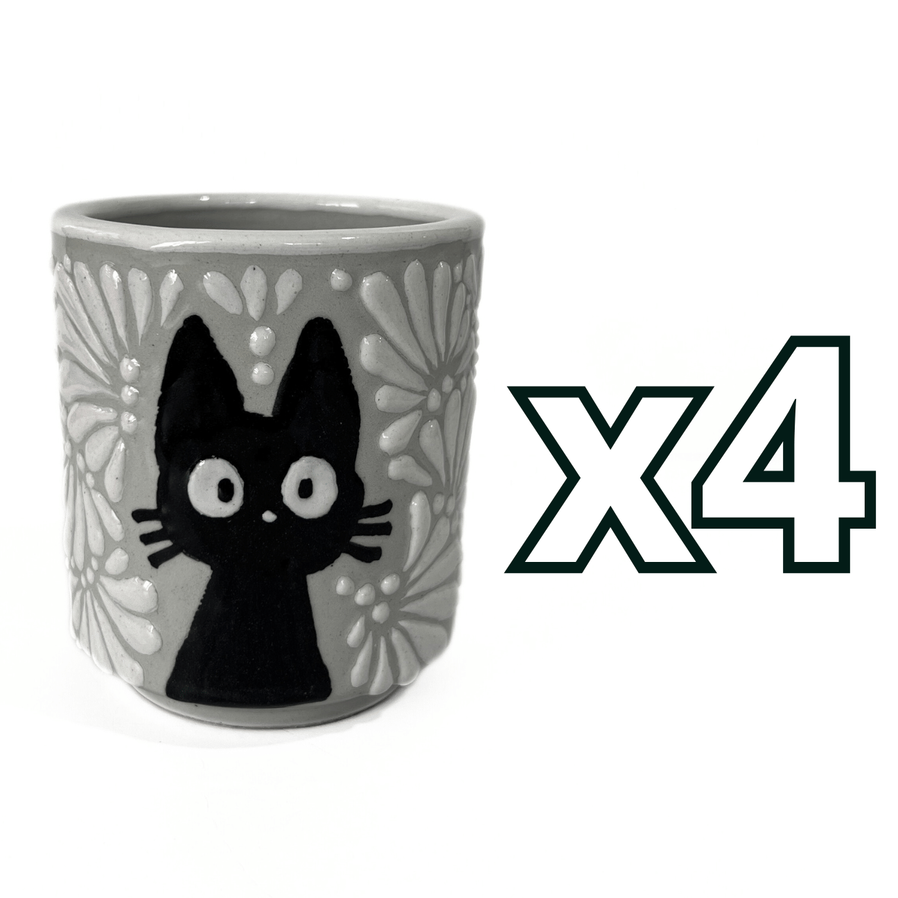TAZA RECTA ESTANDAR FONDO TRADICIONAL MIK NEGRO GATO NEGRO