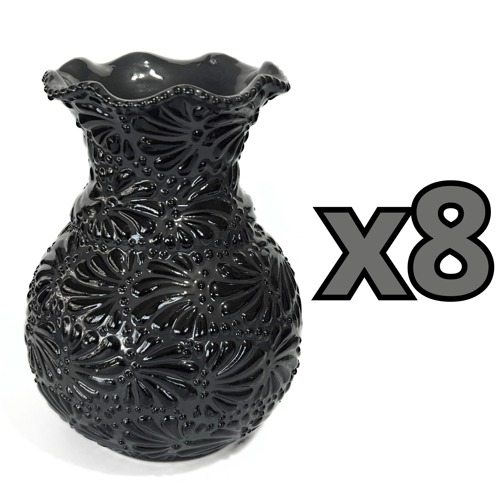 FLORERO ONDAS 20 CM MIK SUPER BLACK