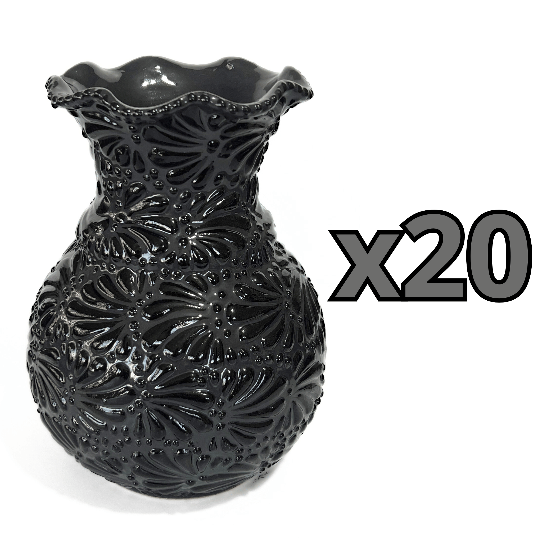 FLORERO ONDAS 20 CM MIK SUPER BLACK