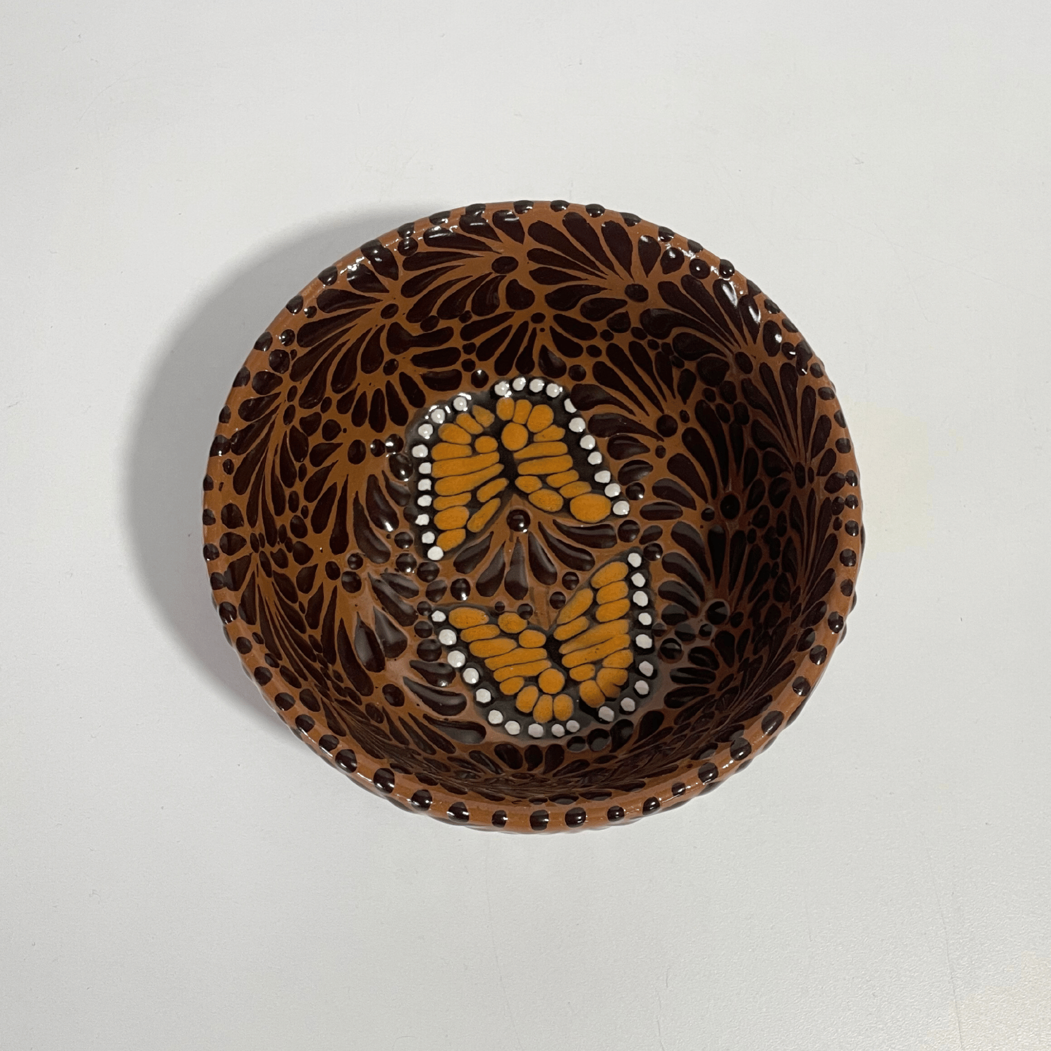TAZON 15 CM FONDO CAFE MIK CAFE CHOCOLATE MARIPOSAS