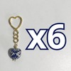 LLAVERO CORAZON CHICO 2.5 CM TRIDIMENSIONAL FONDO TRADICIONAL DECORADO AZUL COBALTO