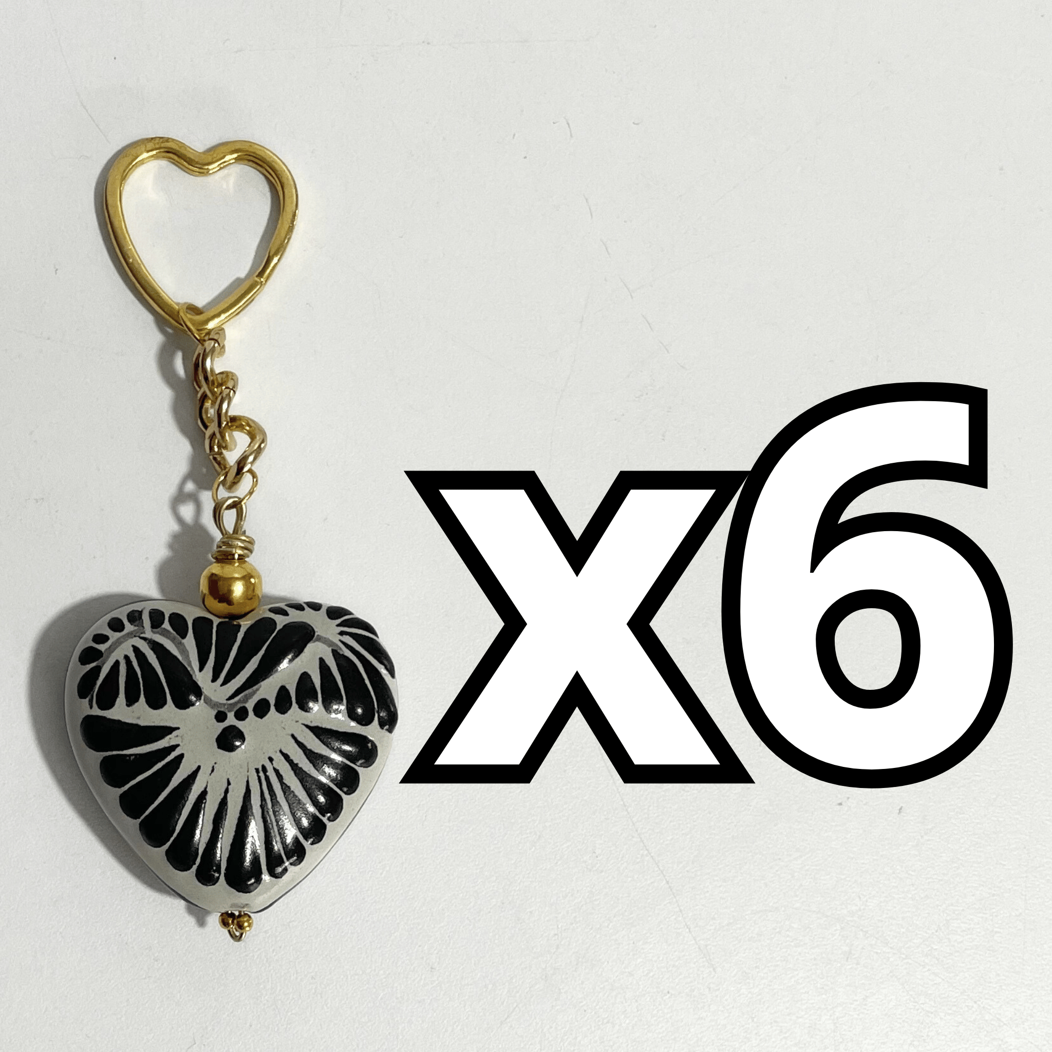 LLAVERO CORAZON 5 CM TRIDIMENSIONAL FONDO TRADICIONAL CENEFA NEGRO