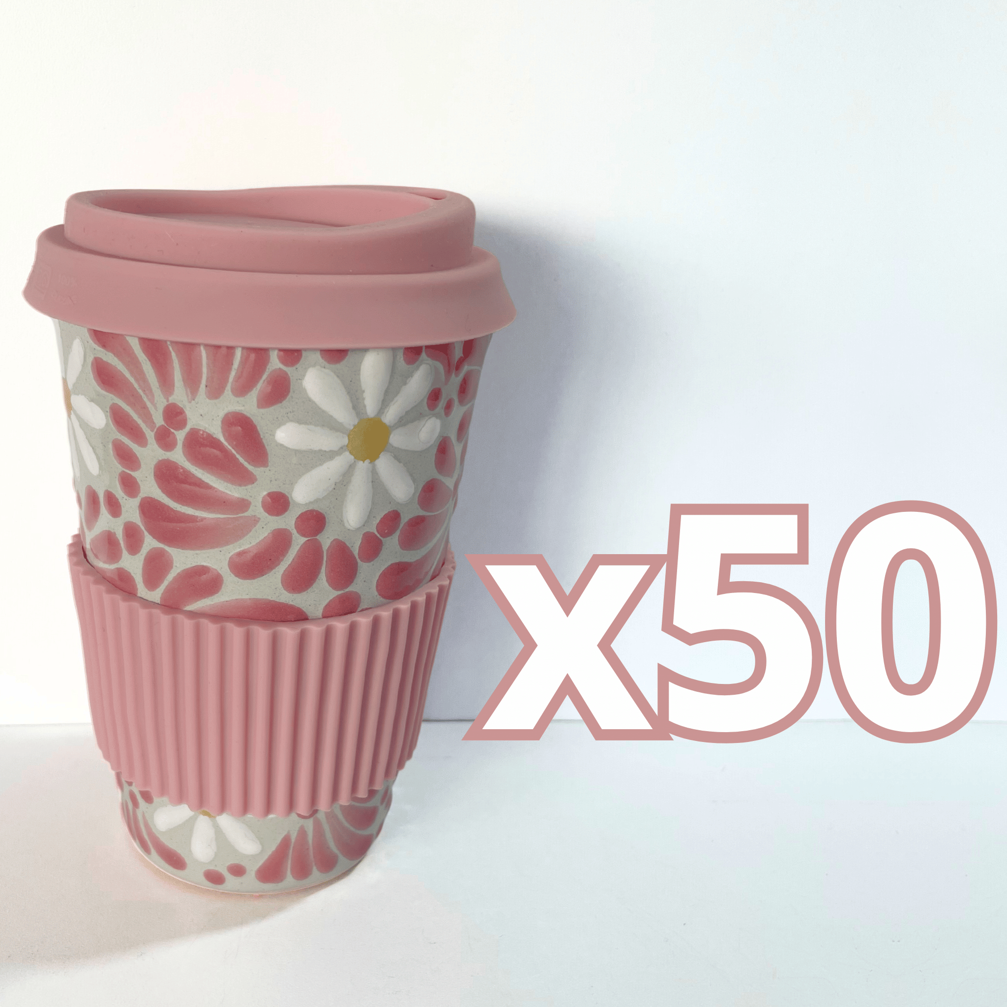 TERMO 15 CM SIN ASA FONDO TRADICIONAL MIK ROSA MARGARITAS