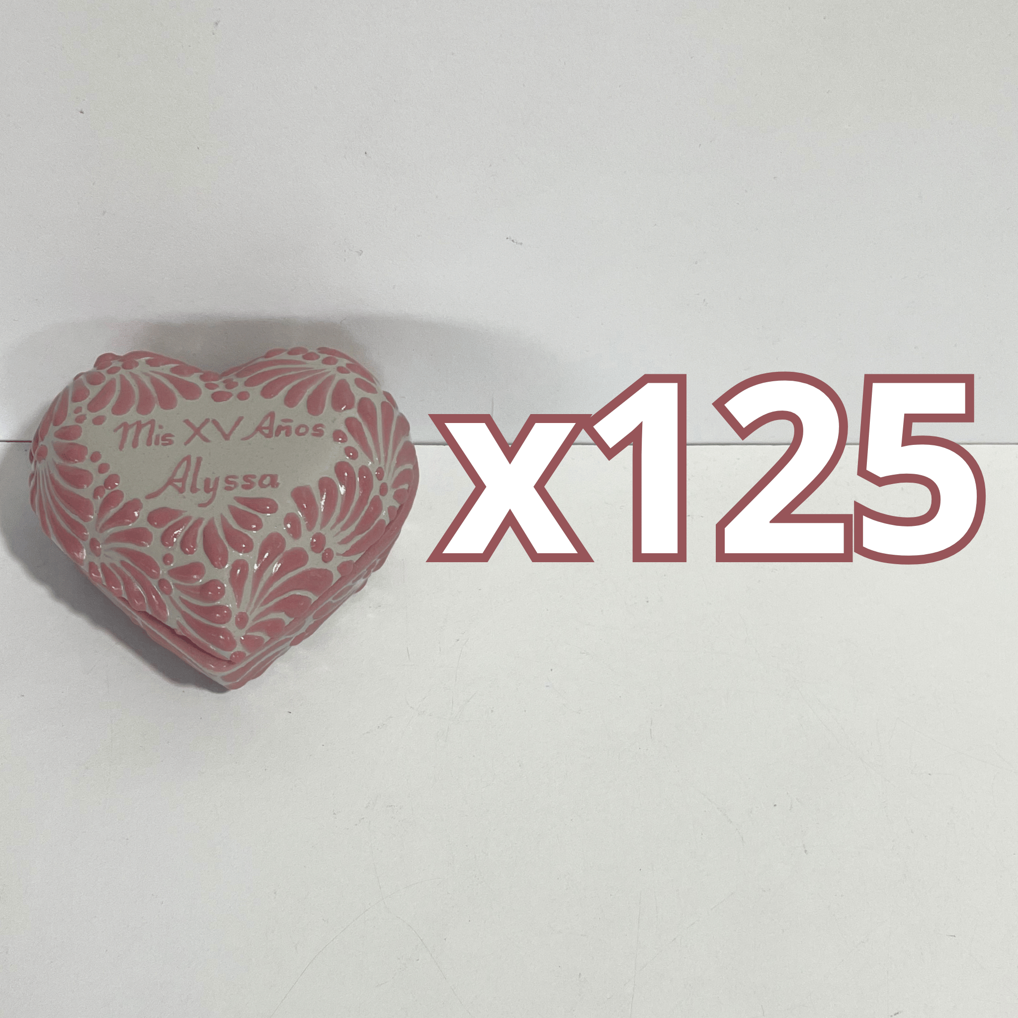 ALHAJERO GRANDE 16 CARACTERES FORMA DE CORAZON FONDO TRADICIONAL MIK ROSA