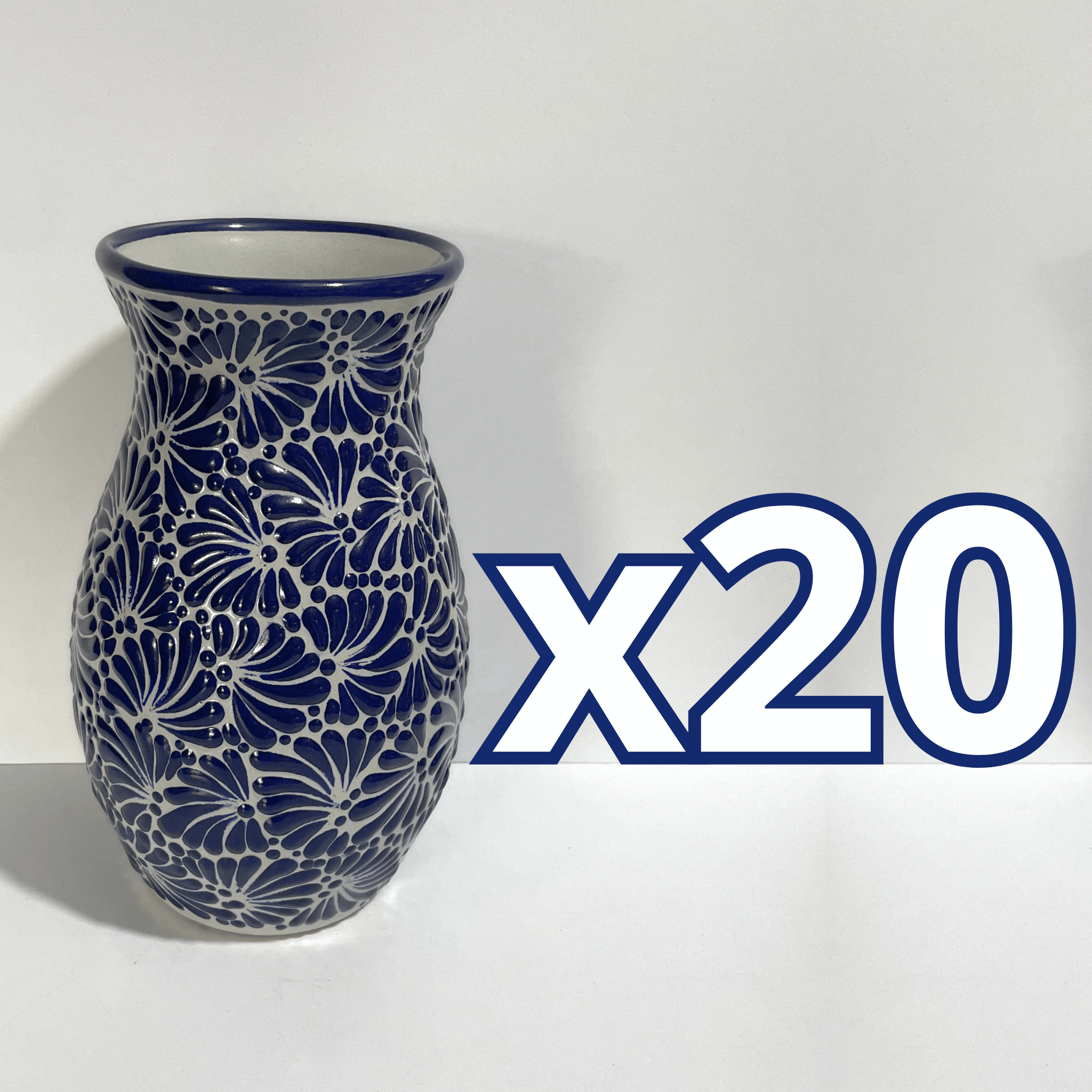 FLORERO BOLICHE 25 CM FONDO TRADICIONAL MIK AZUL COBALTO