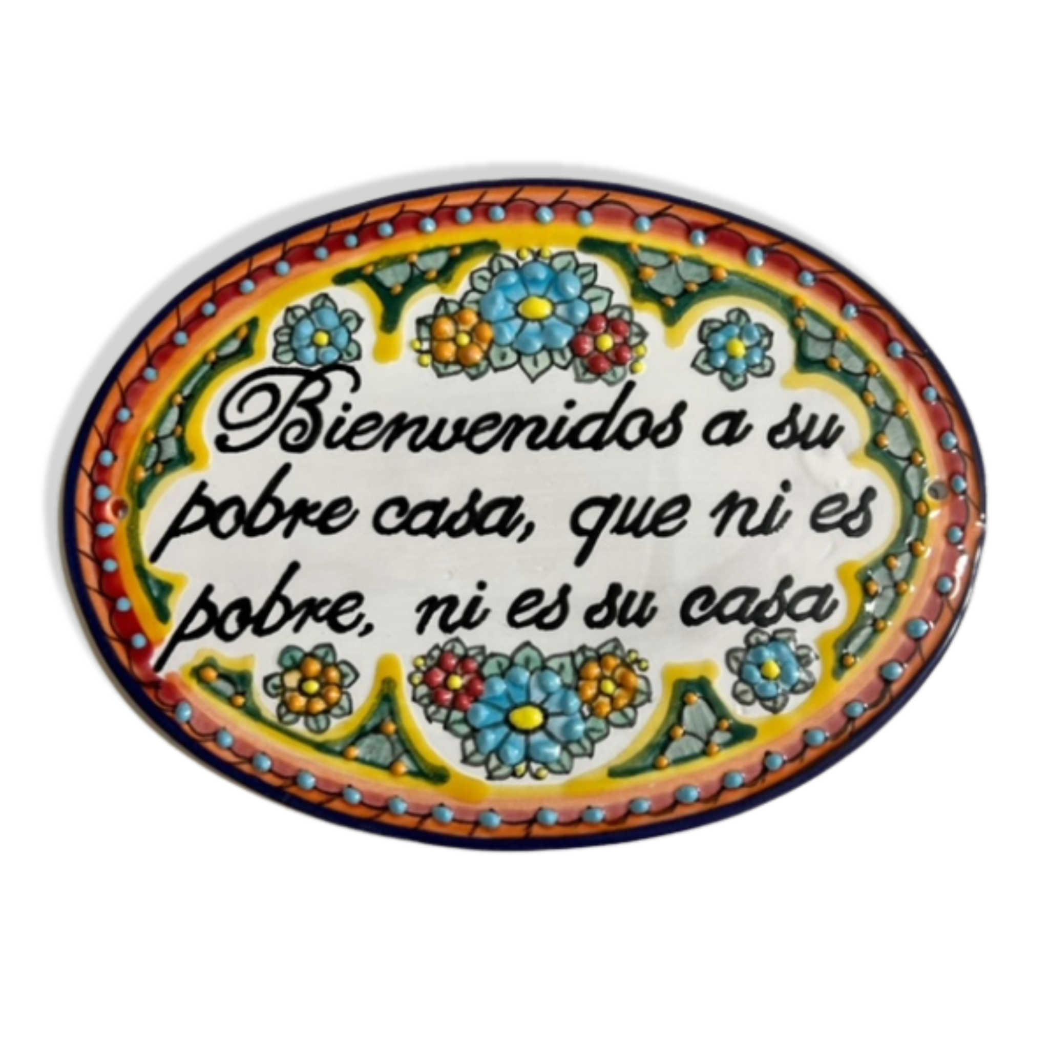 PLACA OVALADA MULTICOLORES FLORES