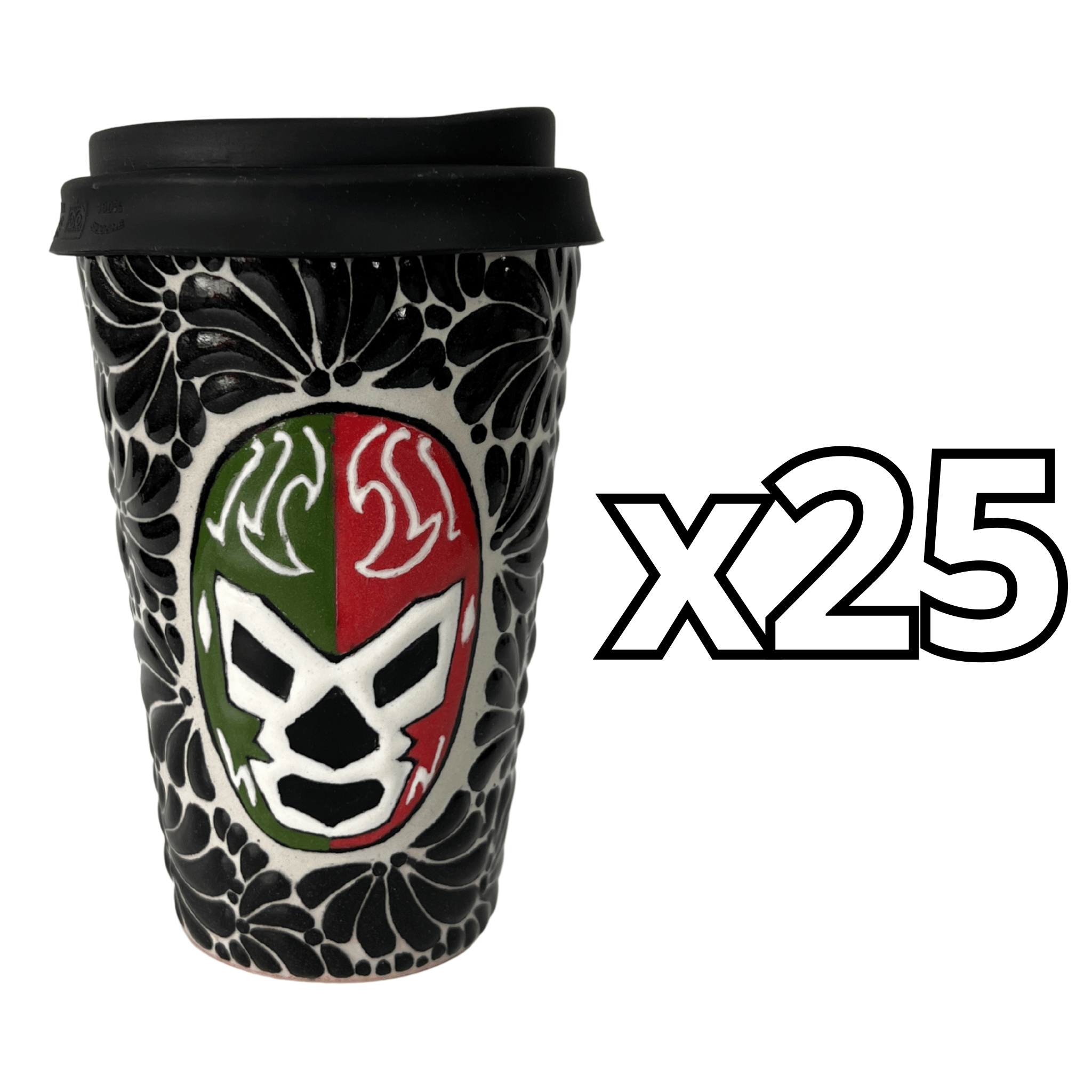 TERMO 15 CM SIN ASA FONDO TRADICIONAL MIK NEGRO LUCHADOR TRICOLOR