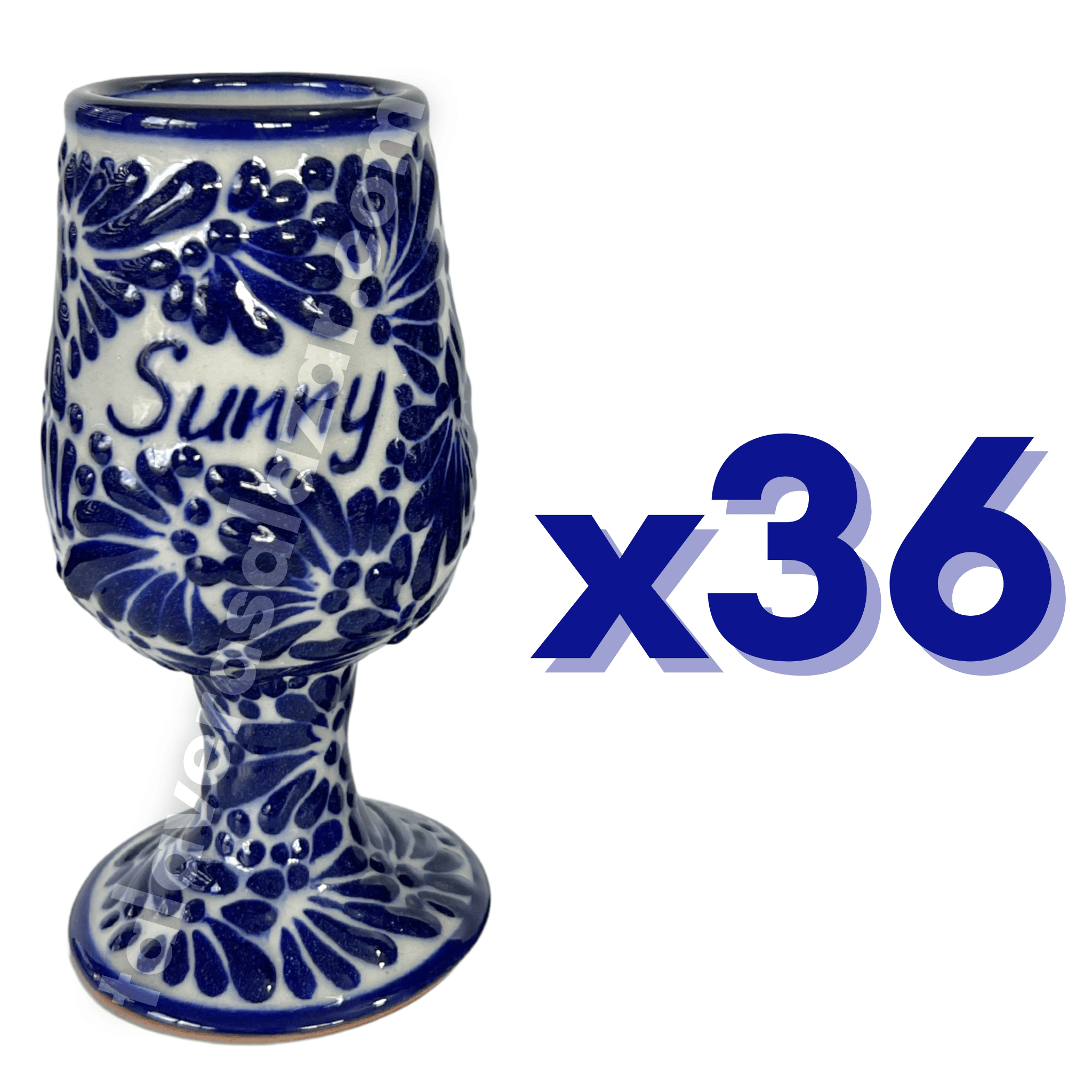 COPAS PARA NOVIOS 8 CARACTERES FONDO TRADICIONAL MIK AZUL COBALTO