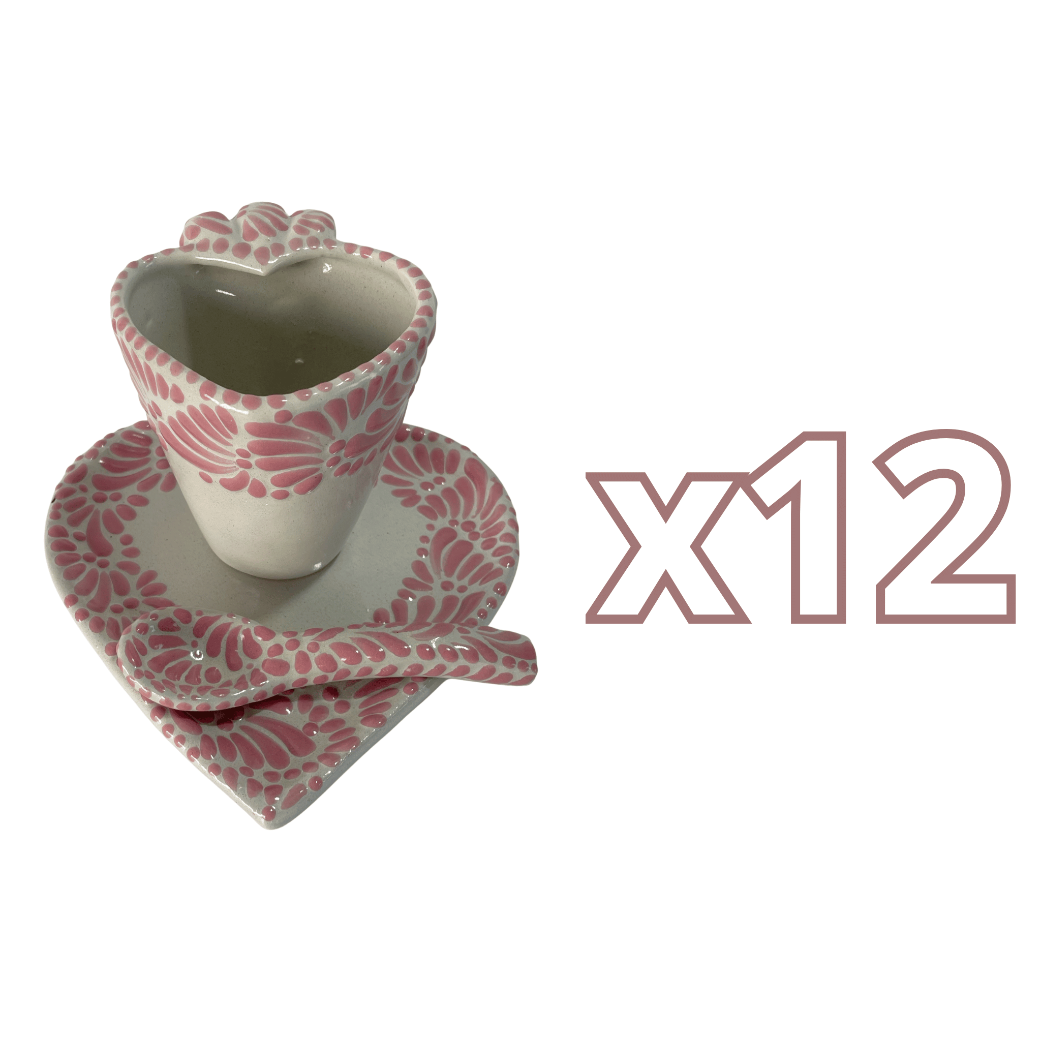 SET 3 PIEZAS FORMA CORAZON FONDO TRADICIONAL MIK CENEFA ROSA