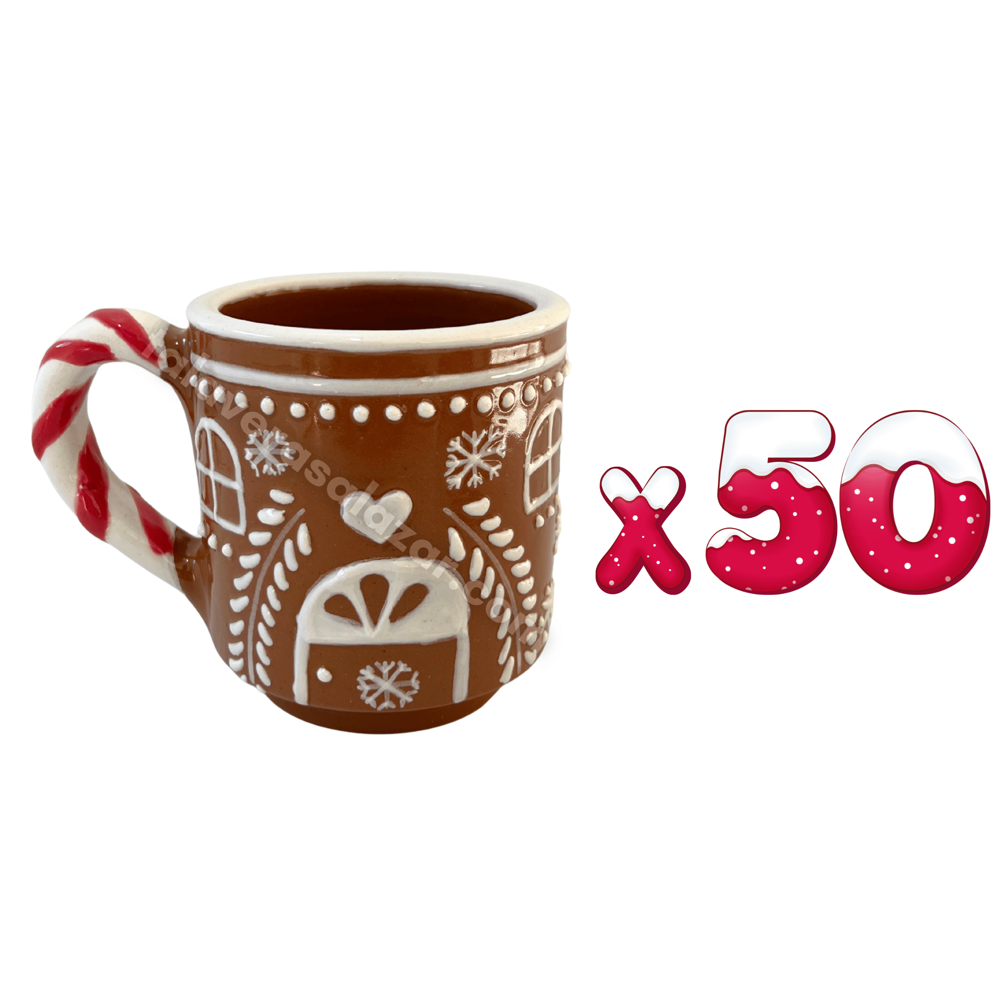 TAZA RECTA GALLETA DE JENGIBRE CON ASA BASTÓN