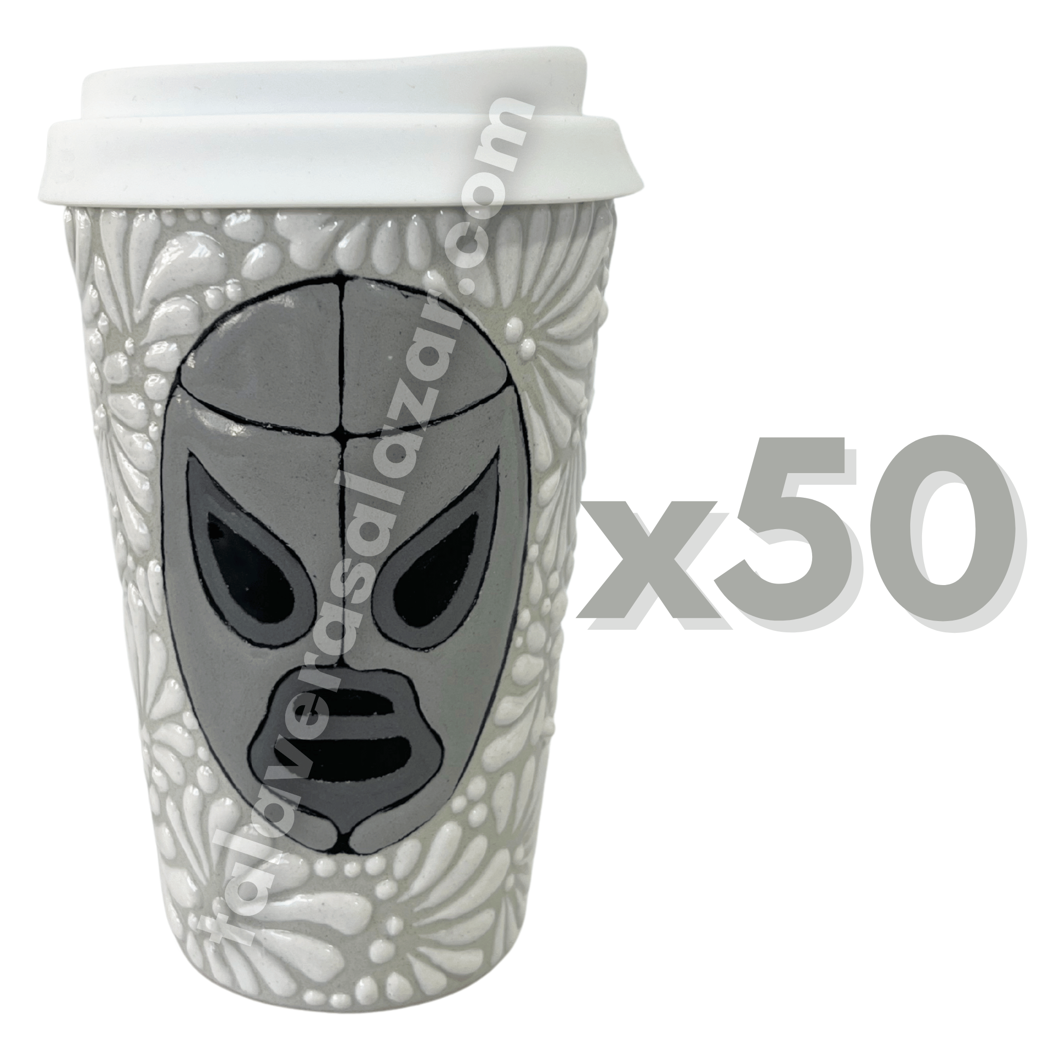 TERMO 15 CM SIN ASA LUCHADOR VERSION BASICA FONDO TRADICIONAL MIK BLANCO