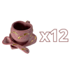 SET 3 PIEZAS TAZA FORMA CORAZON CHOCO GRANDE DESTELLOS DE ORO ROSA CENEFA MIK ROSA