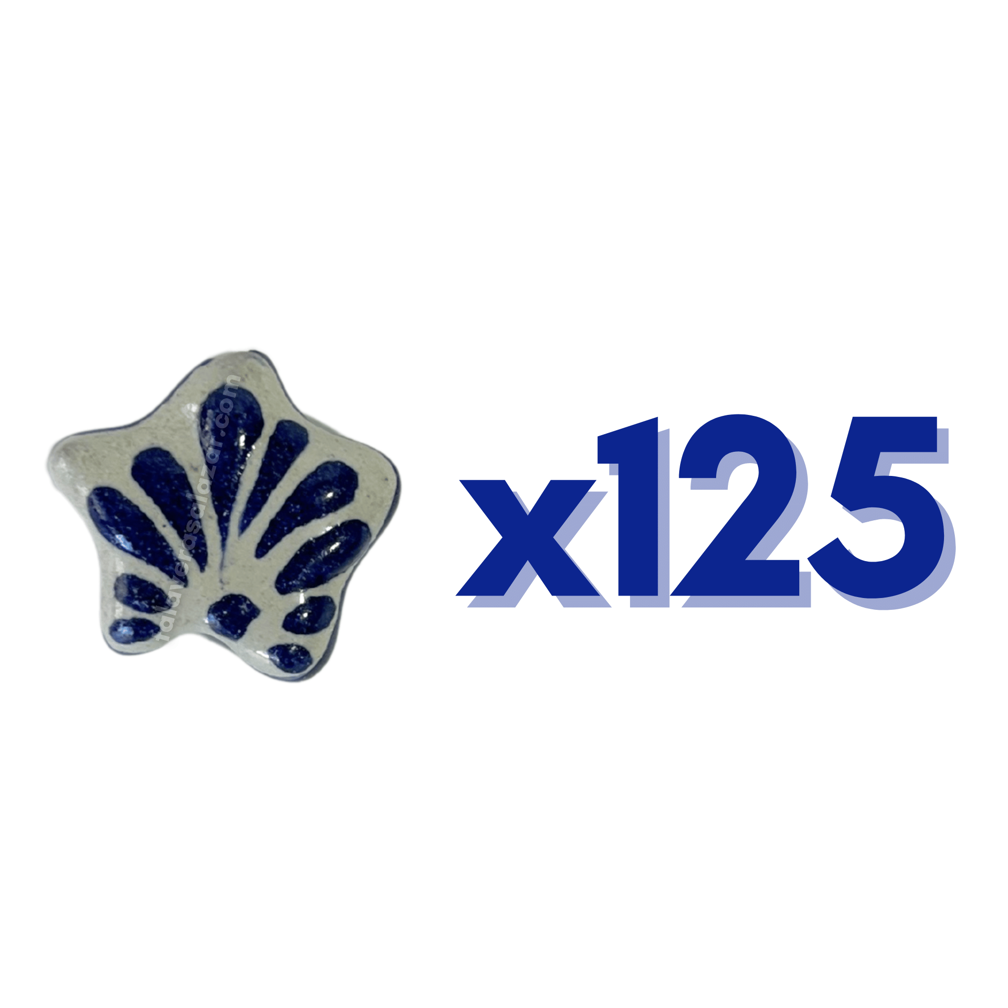 ESTRELLA 5 PICOS 1.7 CM FONDO TRADICIONAL DECORADO AZUL COBALTO