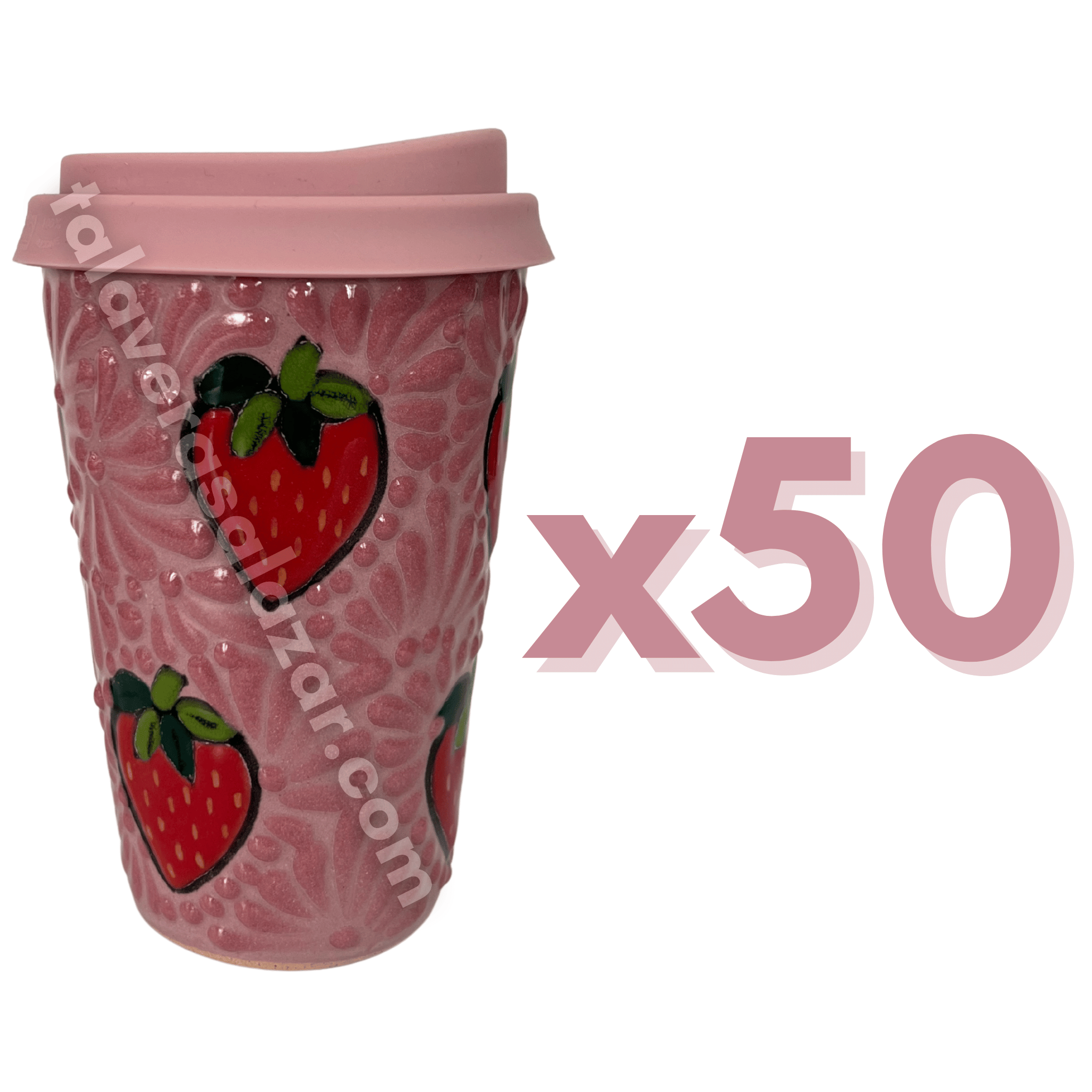 TERMO 15 CM SIN ASA FONDO ROSA MIK ROSA FRESAS