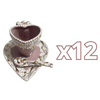 SET 3 PIEZAS FORMA CORAZON FONDO ROSA CENEFA MIK BLANCO DESTELLOS DE ORO