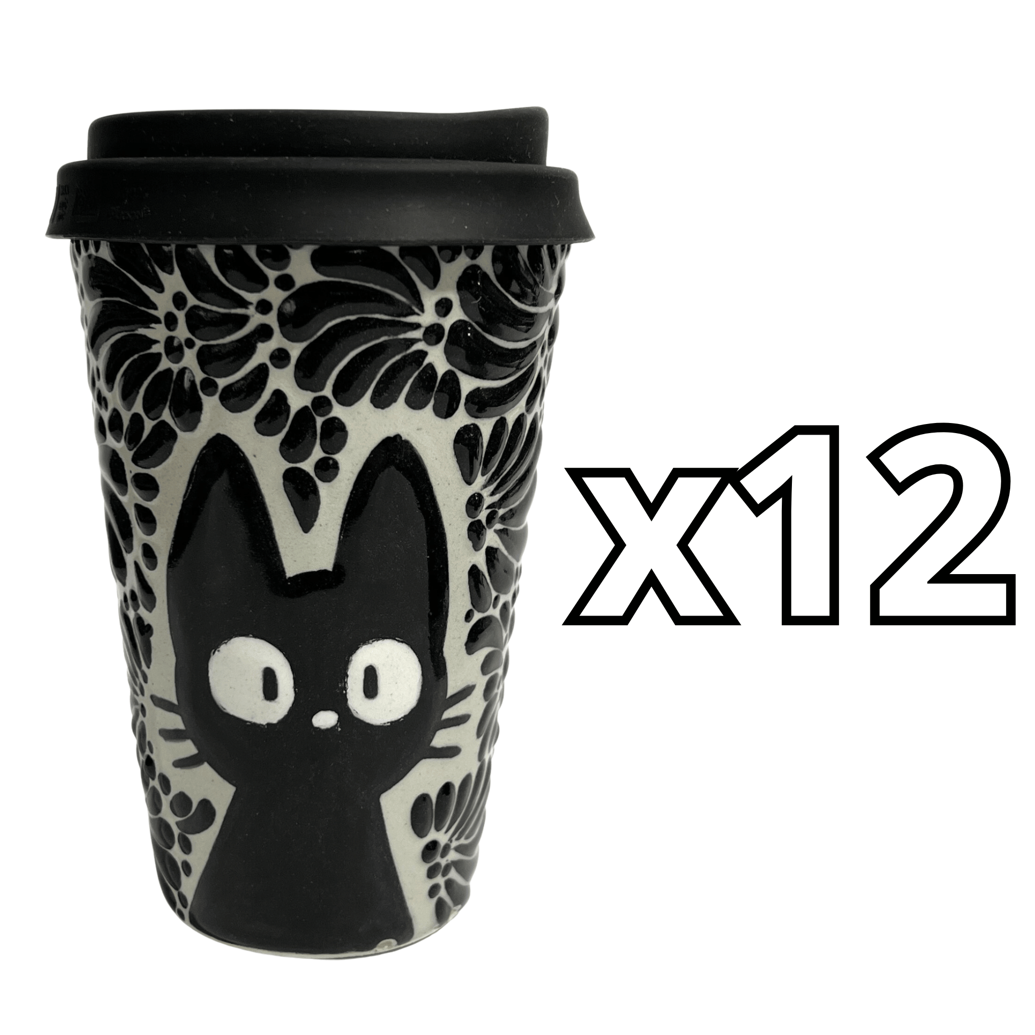 TERMO 15 CM SIN ASA FONDO TRADICIONAL MIK NEGRO GATO NEGRO