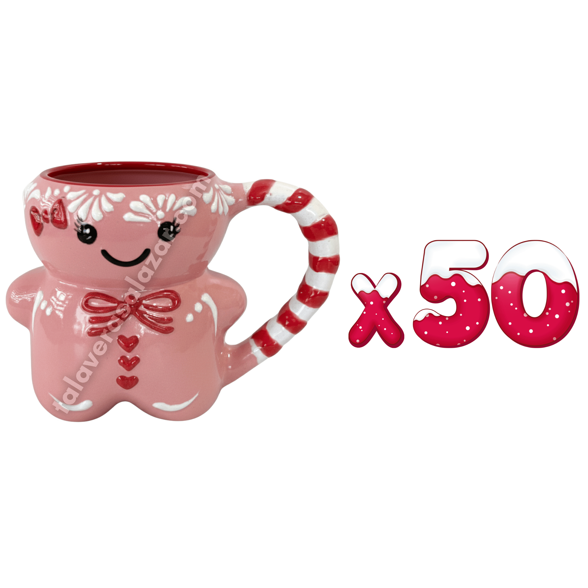 TAZA GALLETA DE JENGIBRE ROSA MOÑITO