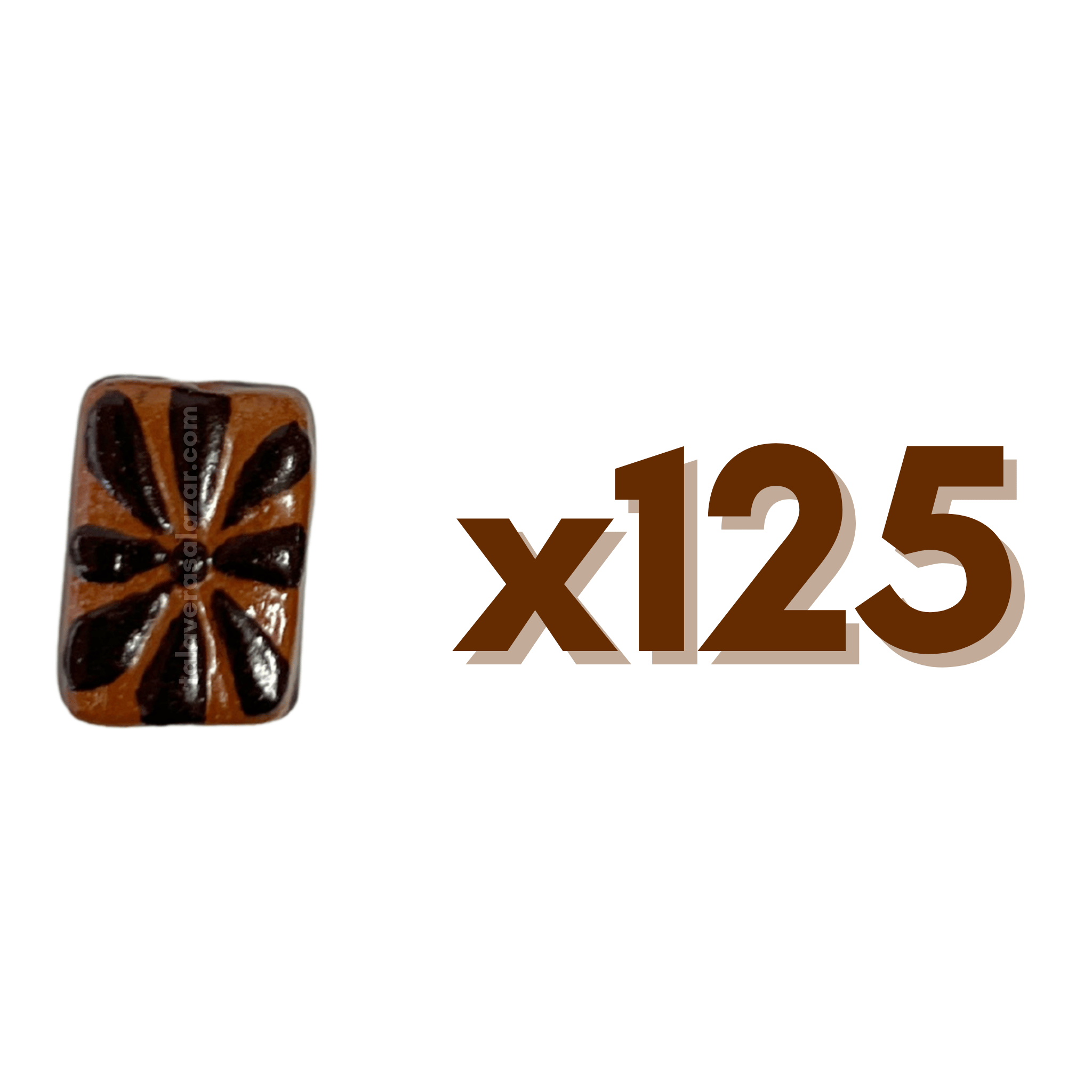 RECTANGULO PLANO 2 CM X 1.5 CM FONDO CAFE DECORADO CAFE CHOCOLATE