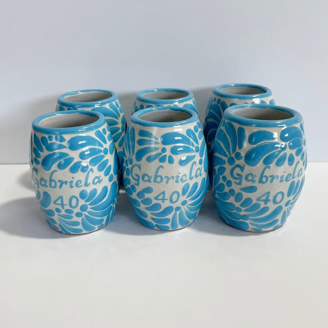 TEQUILERO BARRIL PERSONALIZADO FONDO BLANCO MIK AZUL TURQUESA NOMBRE