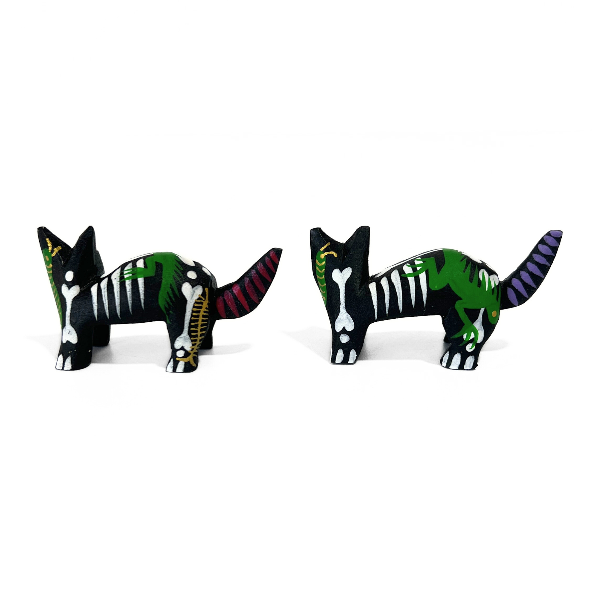 ALEBRIJE DE MADERA DUO GATO ESQUELETO