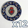 PLATO PLANO DESTELLOS DE ORO FONDO TRADICIONAL MIK CENEFA AZUL COBALTO SAGRADO CORAZON
