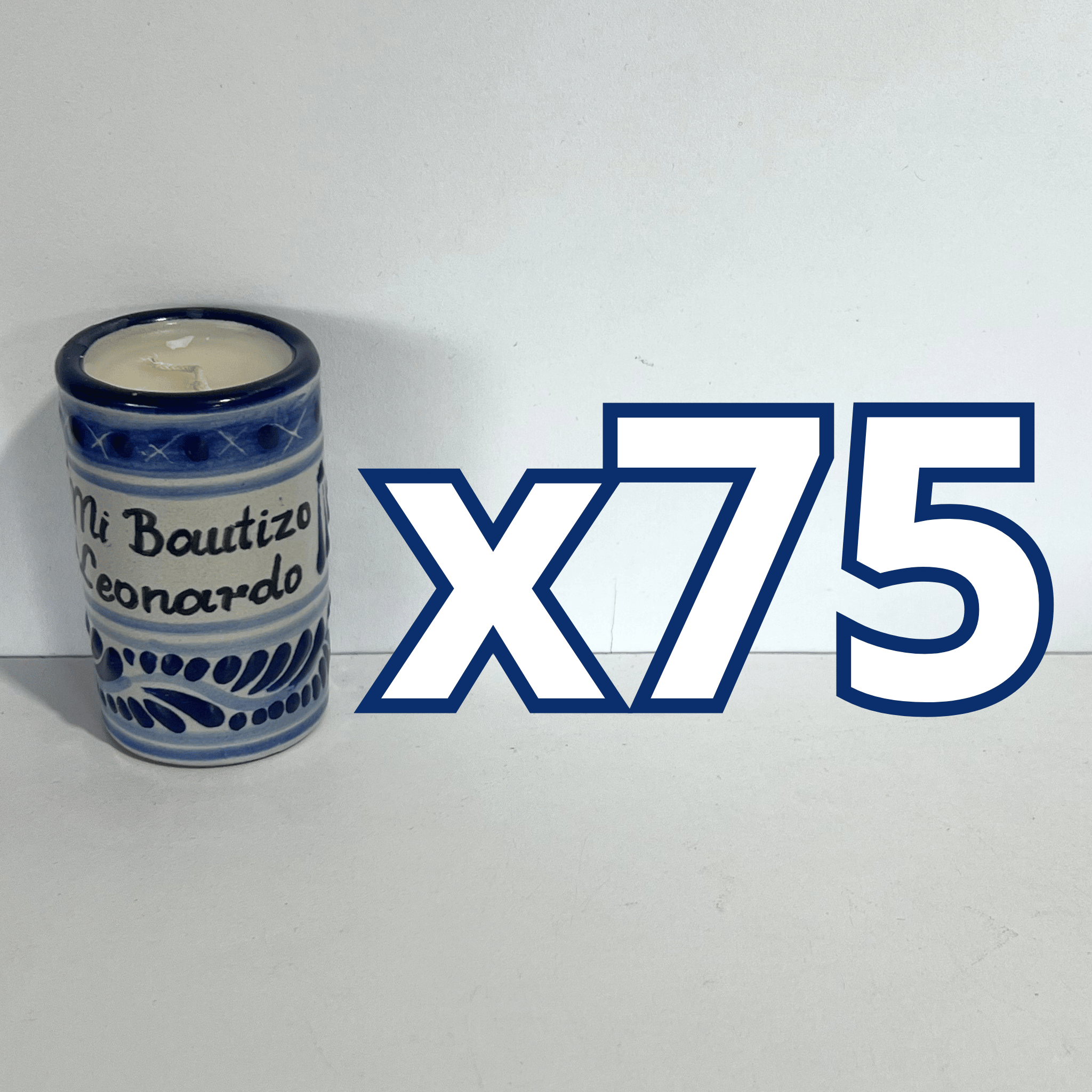 TEQUIVELA PERSONALIZADA FONDO TRADICIONAL CENEFA AZUL COBALTO MI BAUTIZO