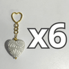 LLAVERO CORAZON 5 CM TRIDIMENSIONAL FONDO TRADICIONAL CENEFA BLANCO