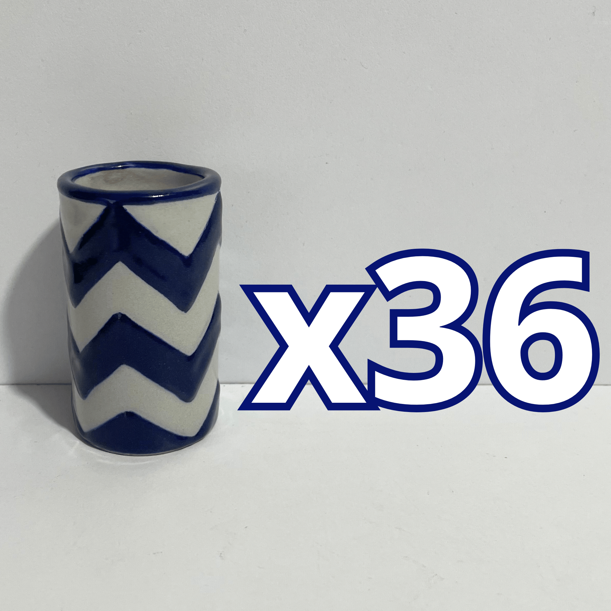 TEQUILERO NO PERSONALIZADO FONDO TRADICIONAL DECORADO ZIG ZAG AZUL COBALTO