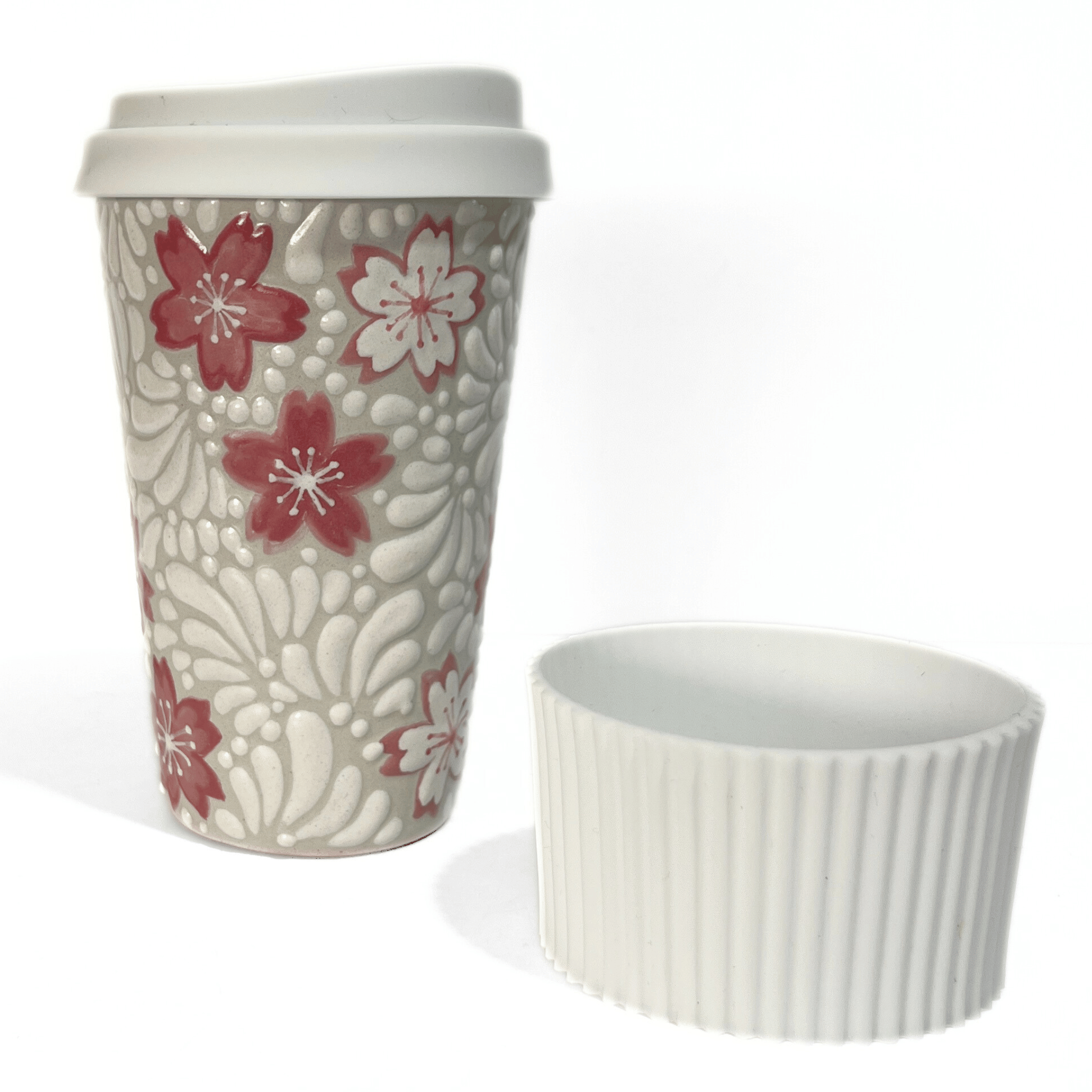 TERMO 15 CM SIN ASA FONDO TRADICIONAL MIK BLANCO TRES FLORES CEREZO
