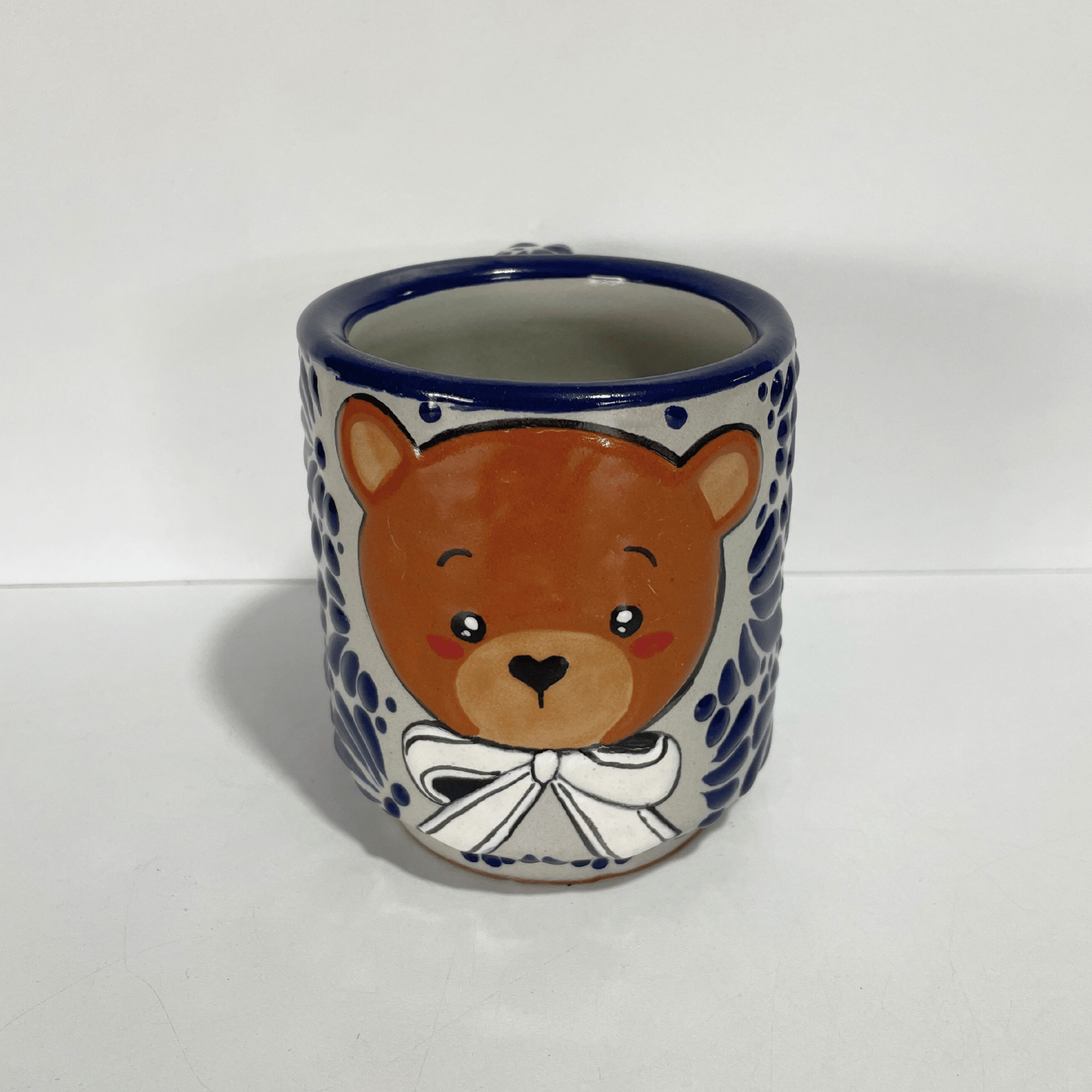 TAZA RECTA ESTANDAR FONDO TRADICIONAL MIK AZUL COBALTO OSITO MOÑO