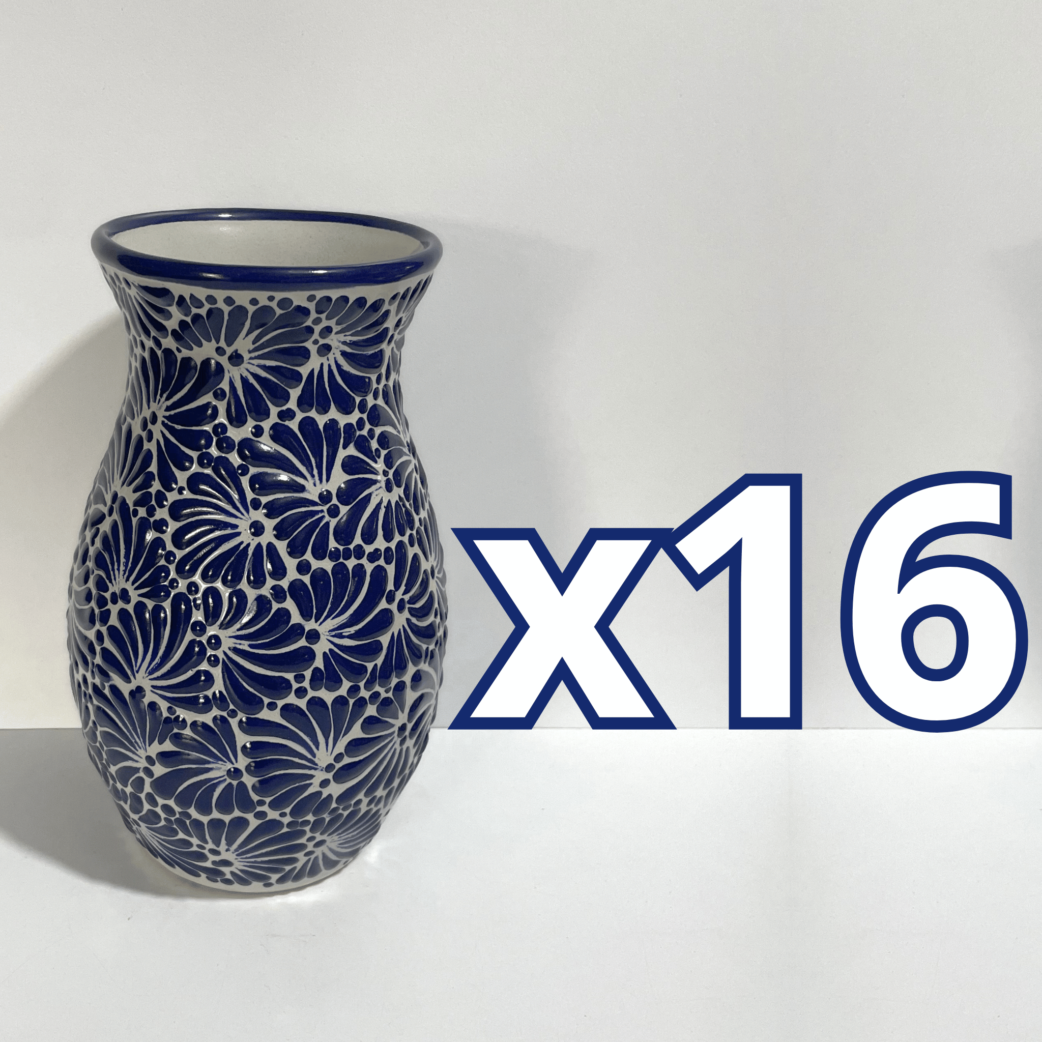 FLORERO BOLICHE 25 CM FONDO TRADICIONAL MIK AZUL COBALTO