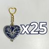 LLAVERO CORAZON GRANDE 7 CM TRIDIMENSIONAL FONDO TRADICIONAL CENEFA AZUL COBALTO