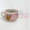 TAZA CHOCOLATERA MEDIANA FONDO TRADICIONAL MIK ROSA MARIPOSAS