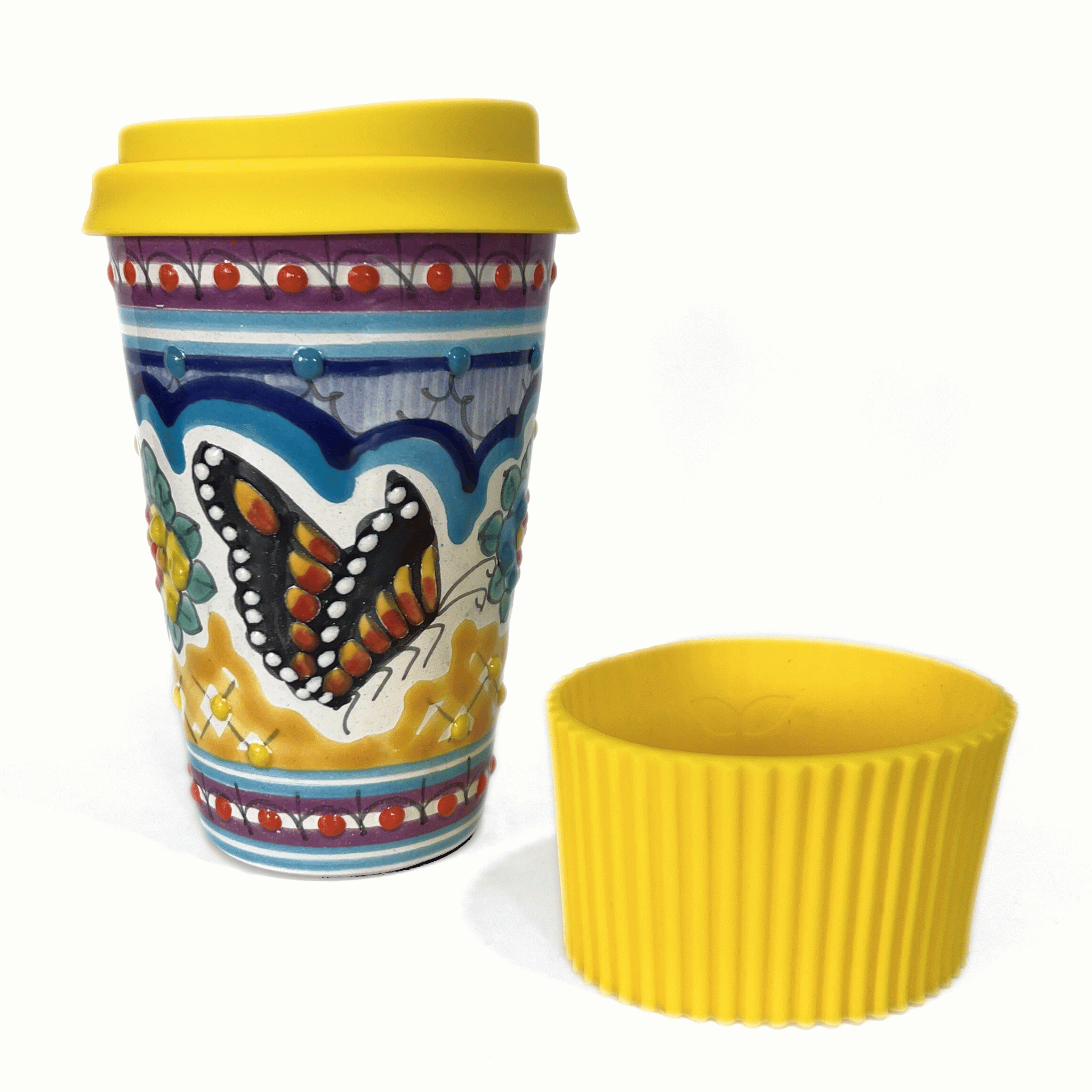 TERMO 15 CM SIN ASA MULTICOLOR MARIPOSAS