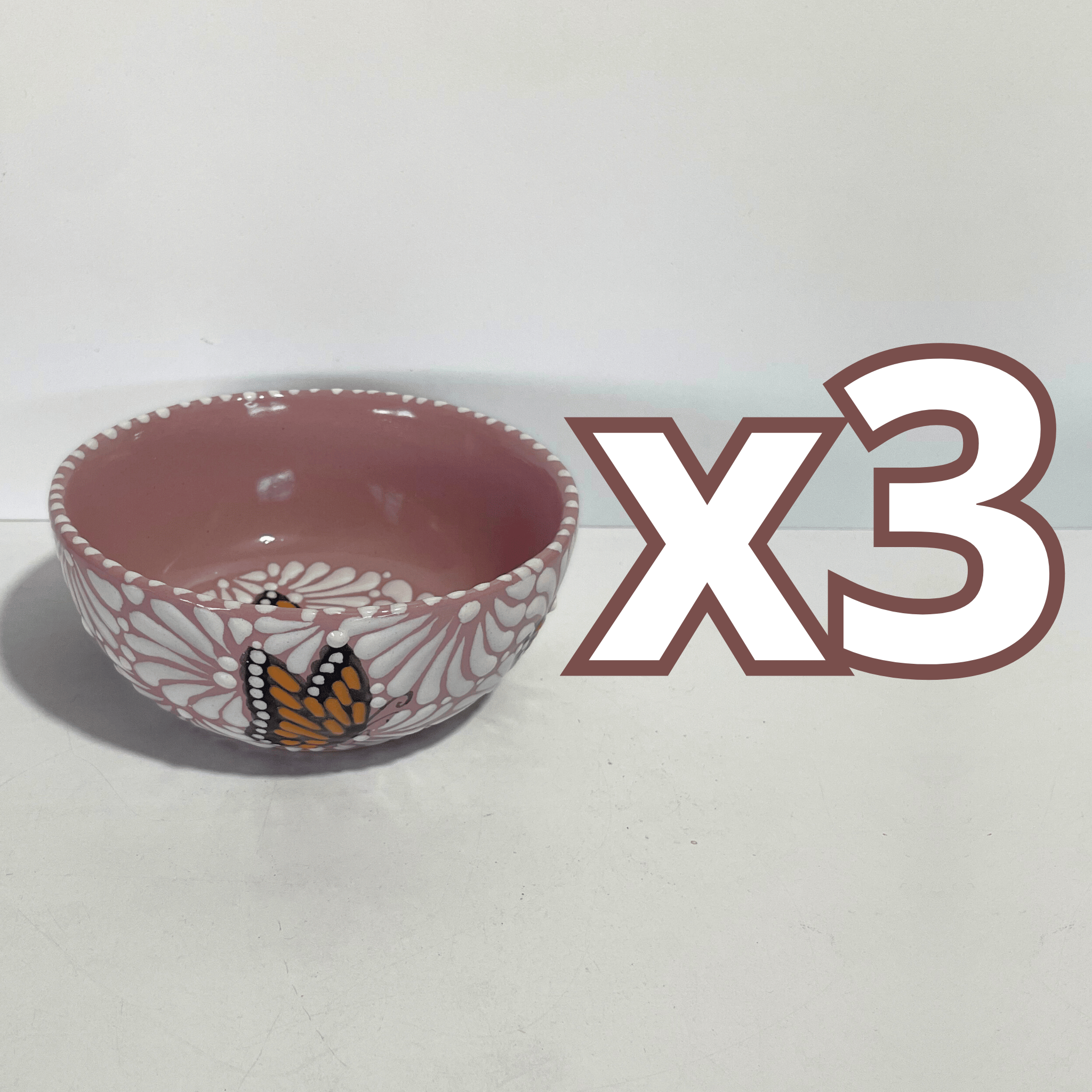 TAZON 15 CM FONDO ROSA MIK BLANCO MARIPOSAS